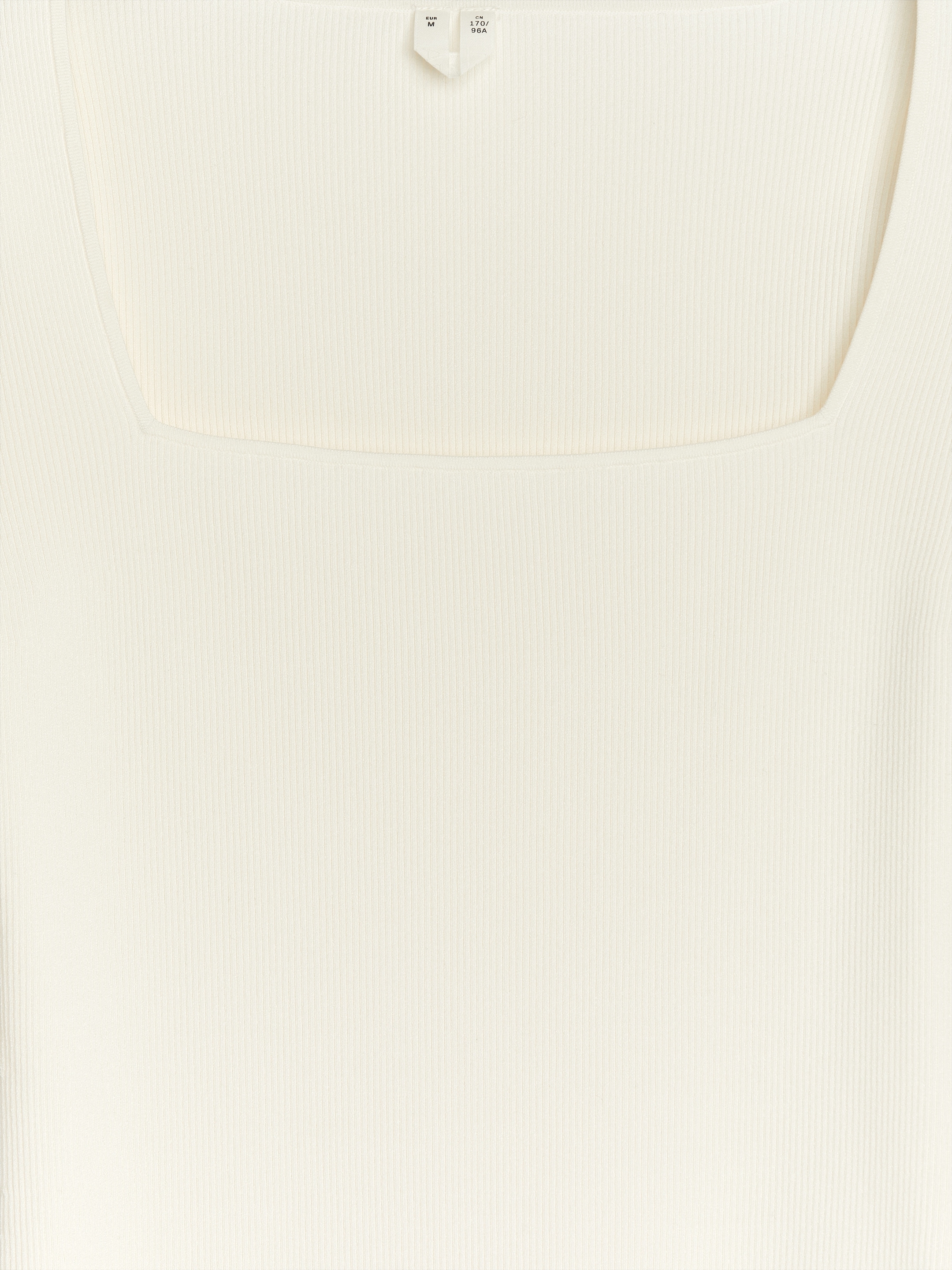 Geripptes Oberteil mit Karree-Ausschnitt - Weiß - Slim Fit - Damen - StillMedia/DescriptiveDetail - 1