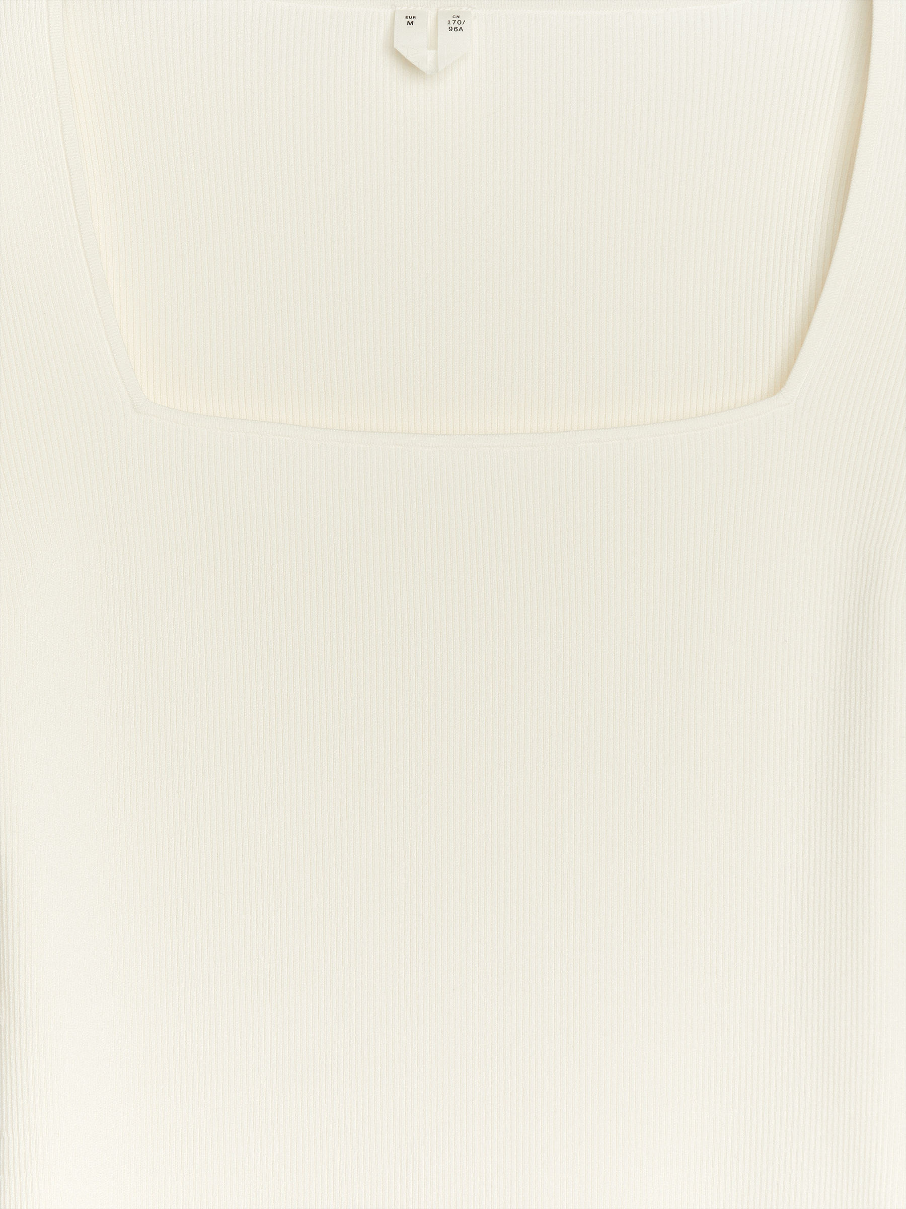 Square-Neck Rib Top - White - Slim fit - Women - StillMedia/DescriptiveDetail - 1