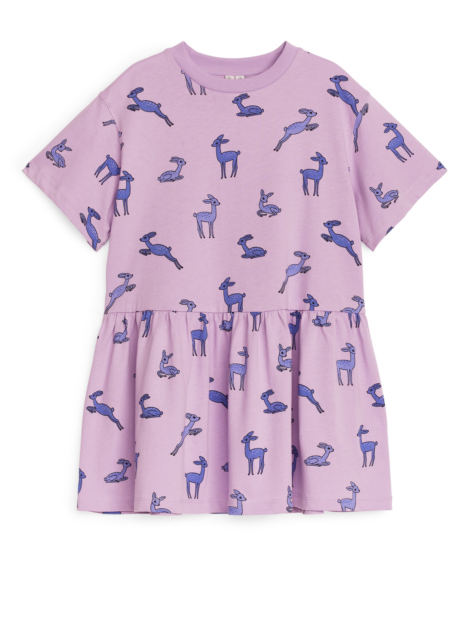 Trikåklänning med volang - Lila/rådjur/Grön/lila/Rosa