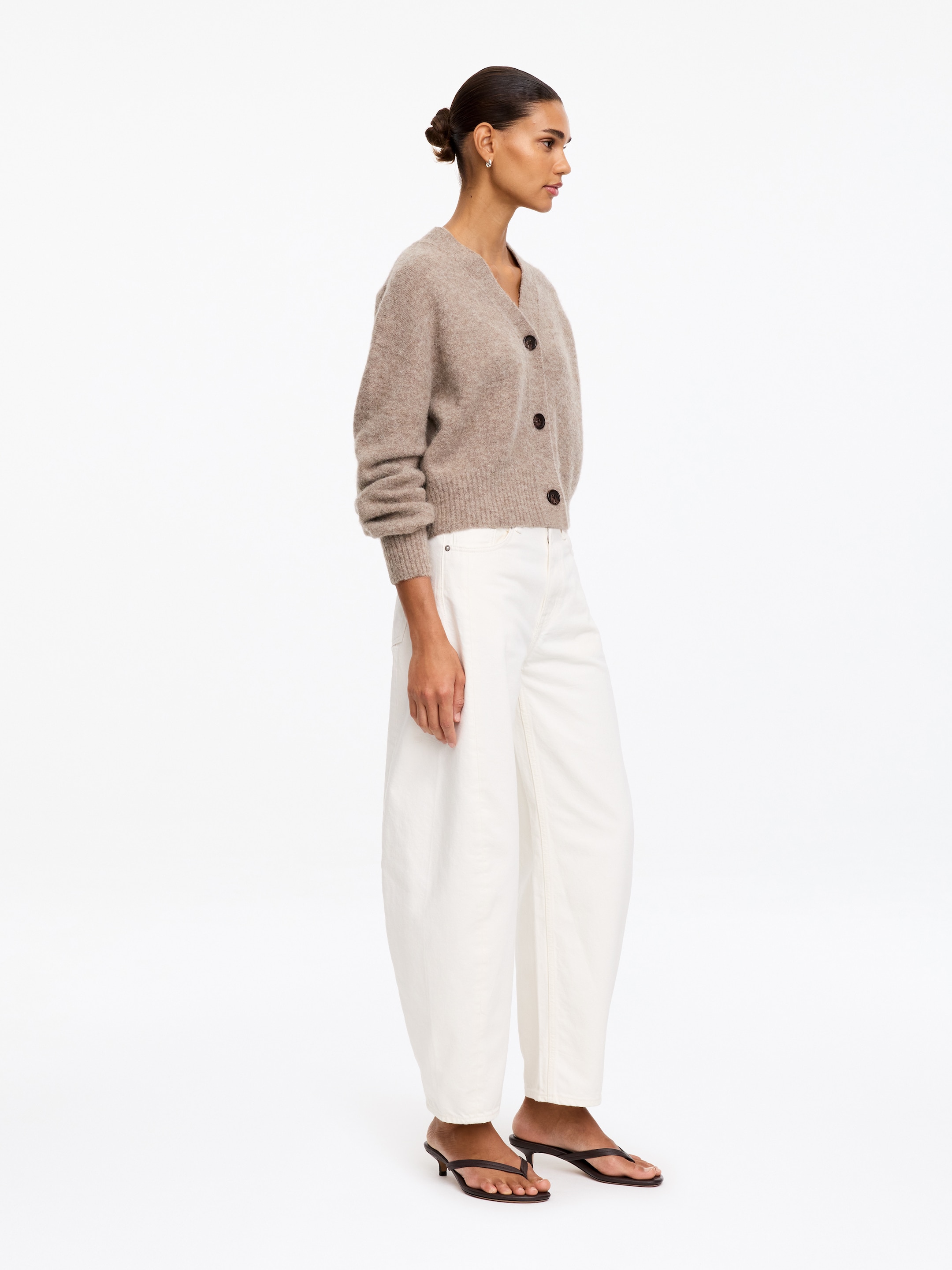 Alpaca-Wool Blend Cardigan - Beige - Loose fit - women - StillMedia/Lookbook - 3