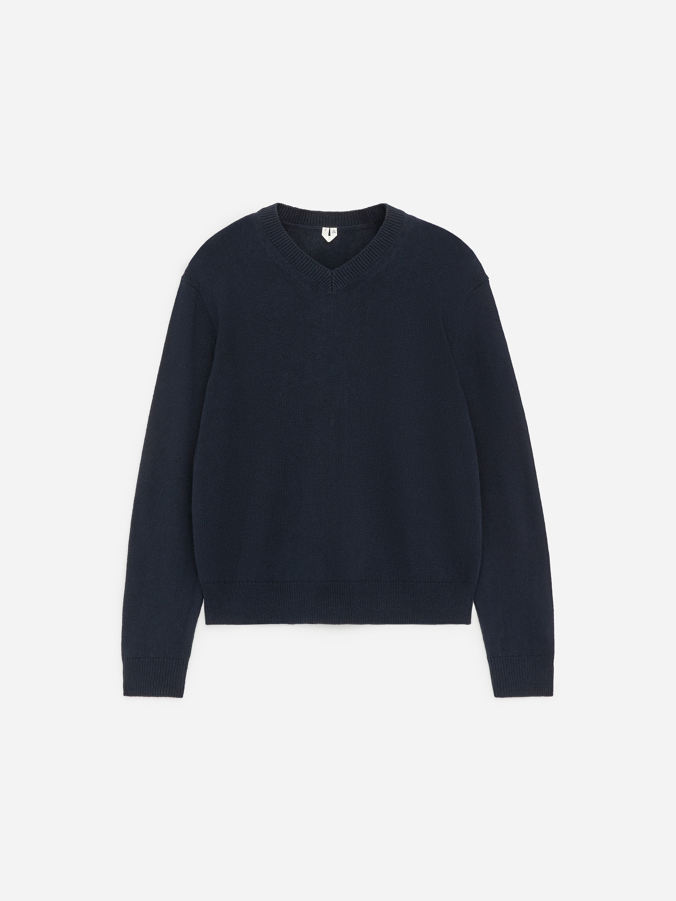 Linen Cotton V-Neck Jumper-Blue-18604
