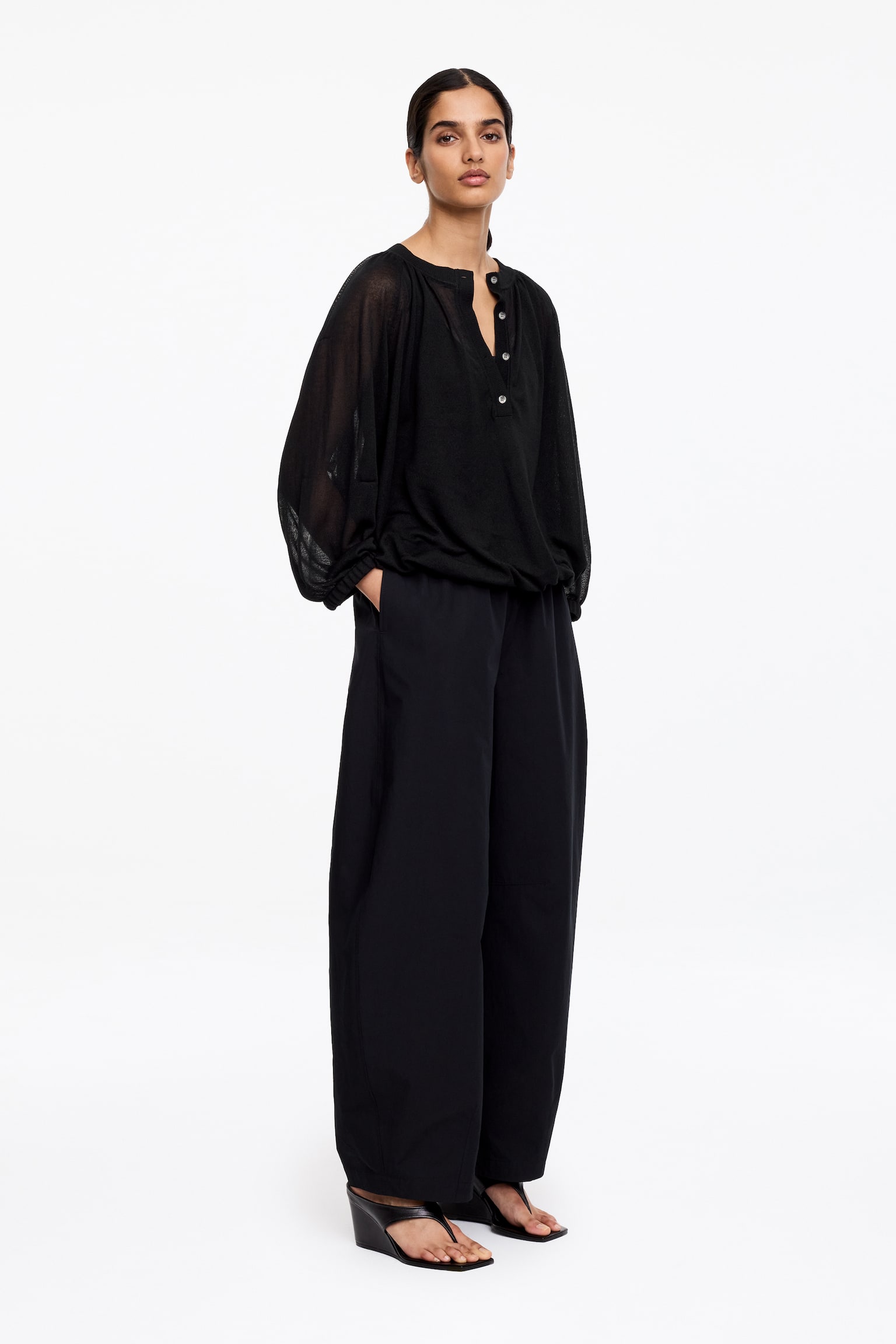 Top Tricot Transparent - Negru - 3