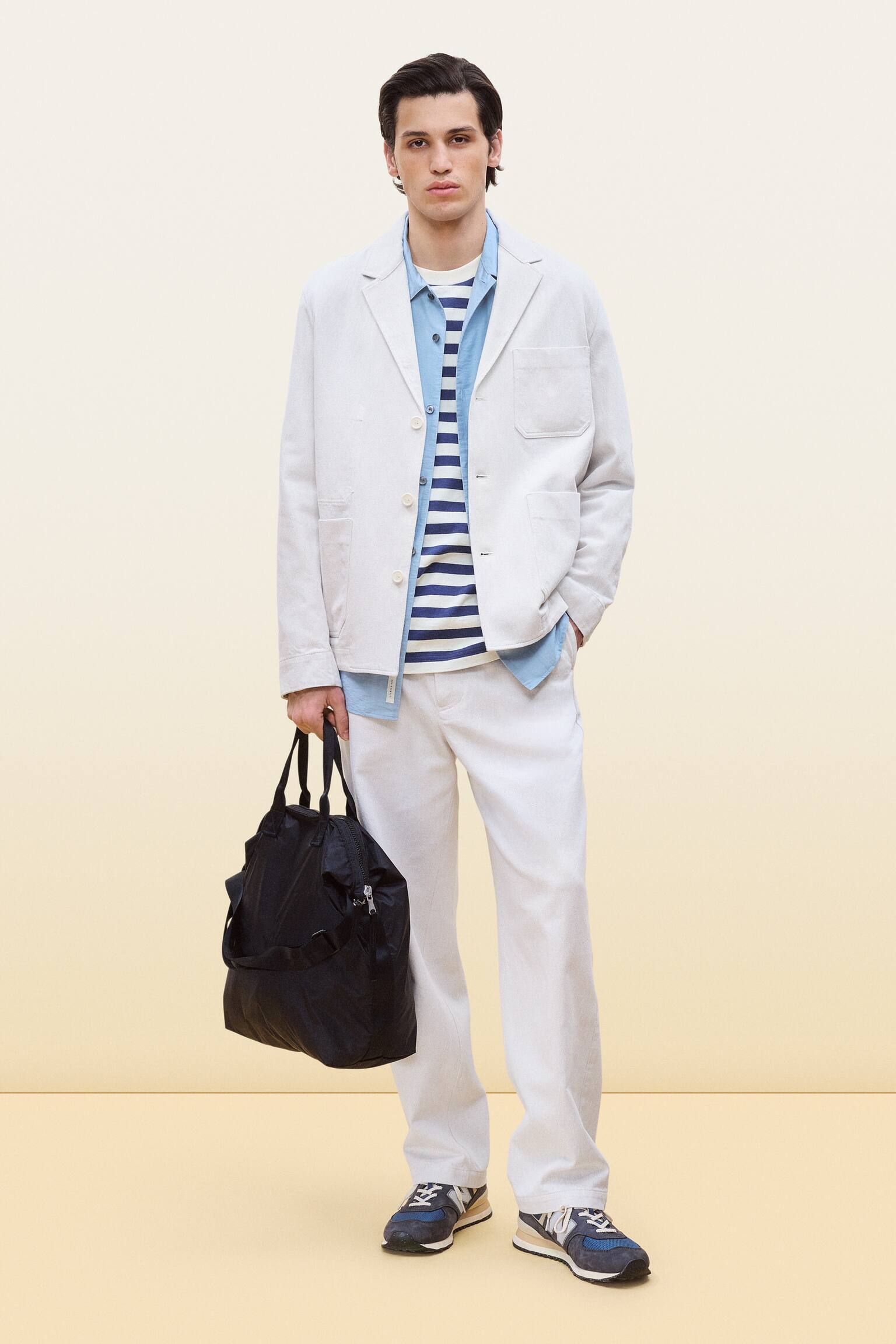 T-shirt a maniche lunghe con taglio rilassato - Blu/Bianco/Bianco sporco/Blu/Rosso - 4