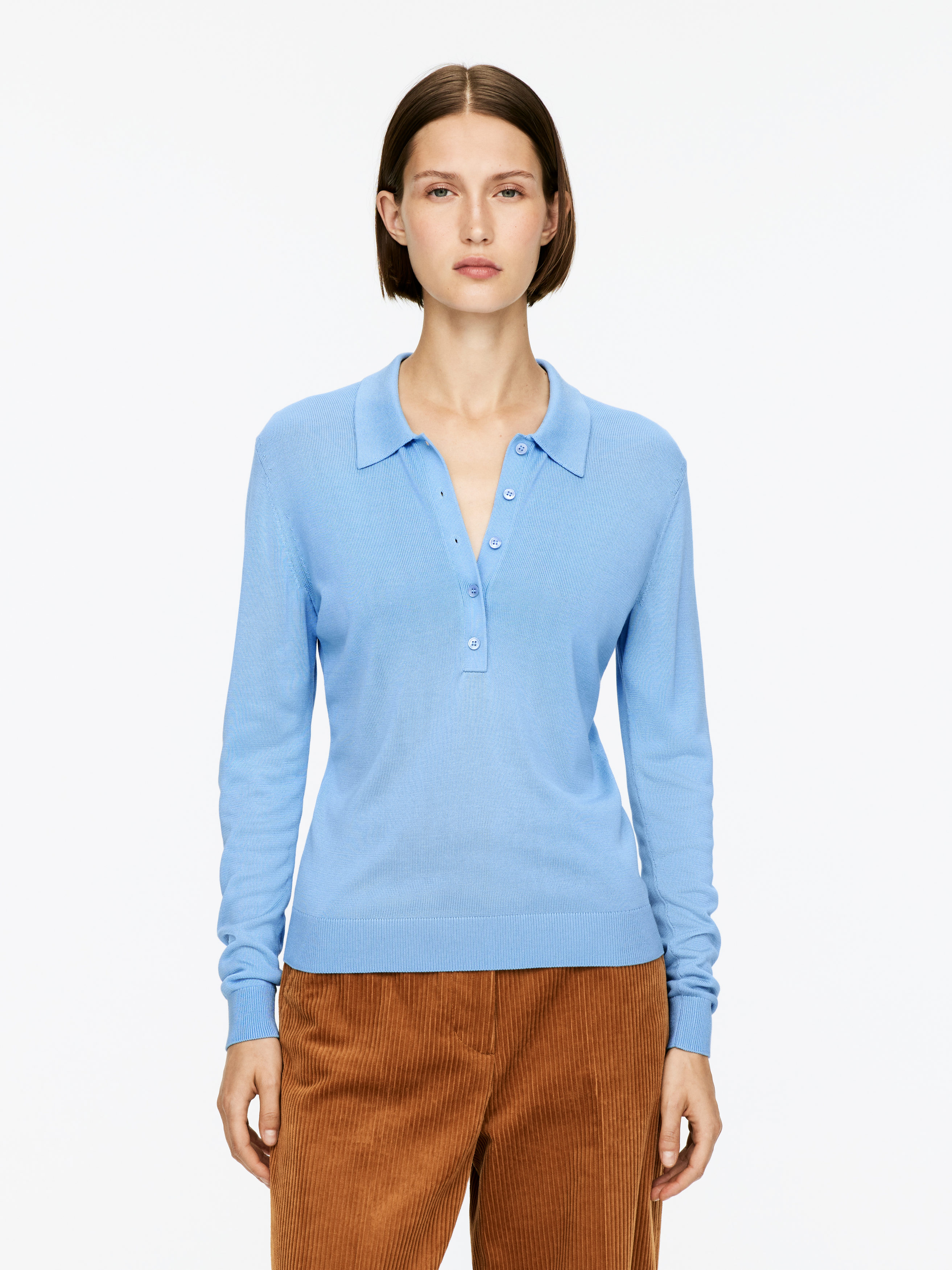 Knitted Polo Shirt-#7D9FD9-15971