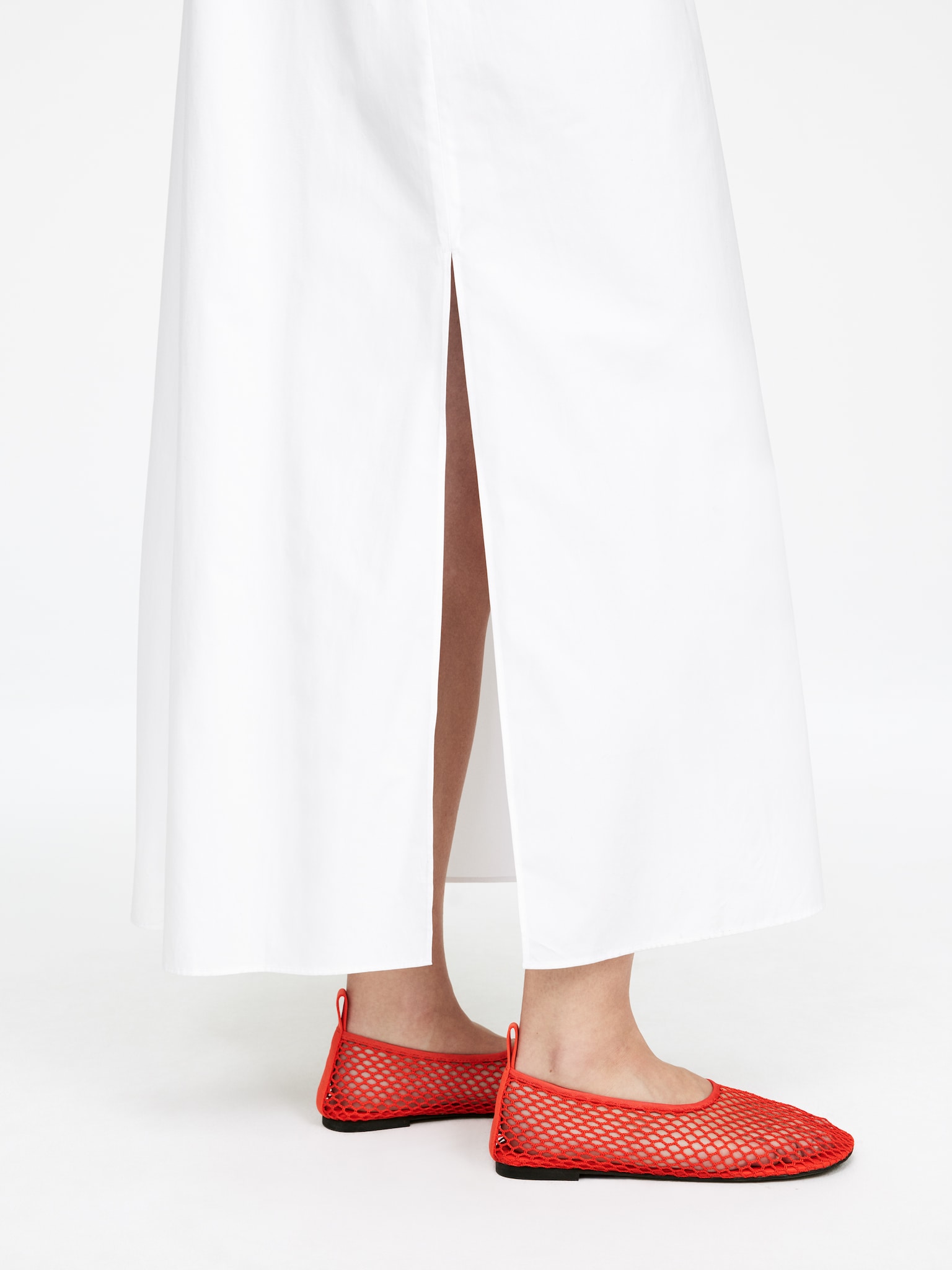 Ballerines en résille - Rouge