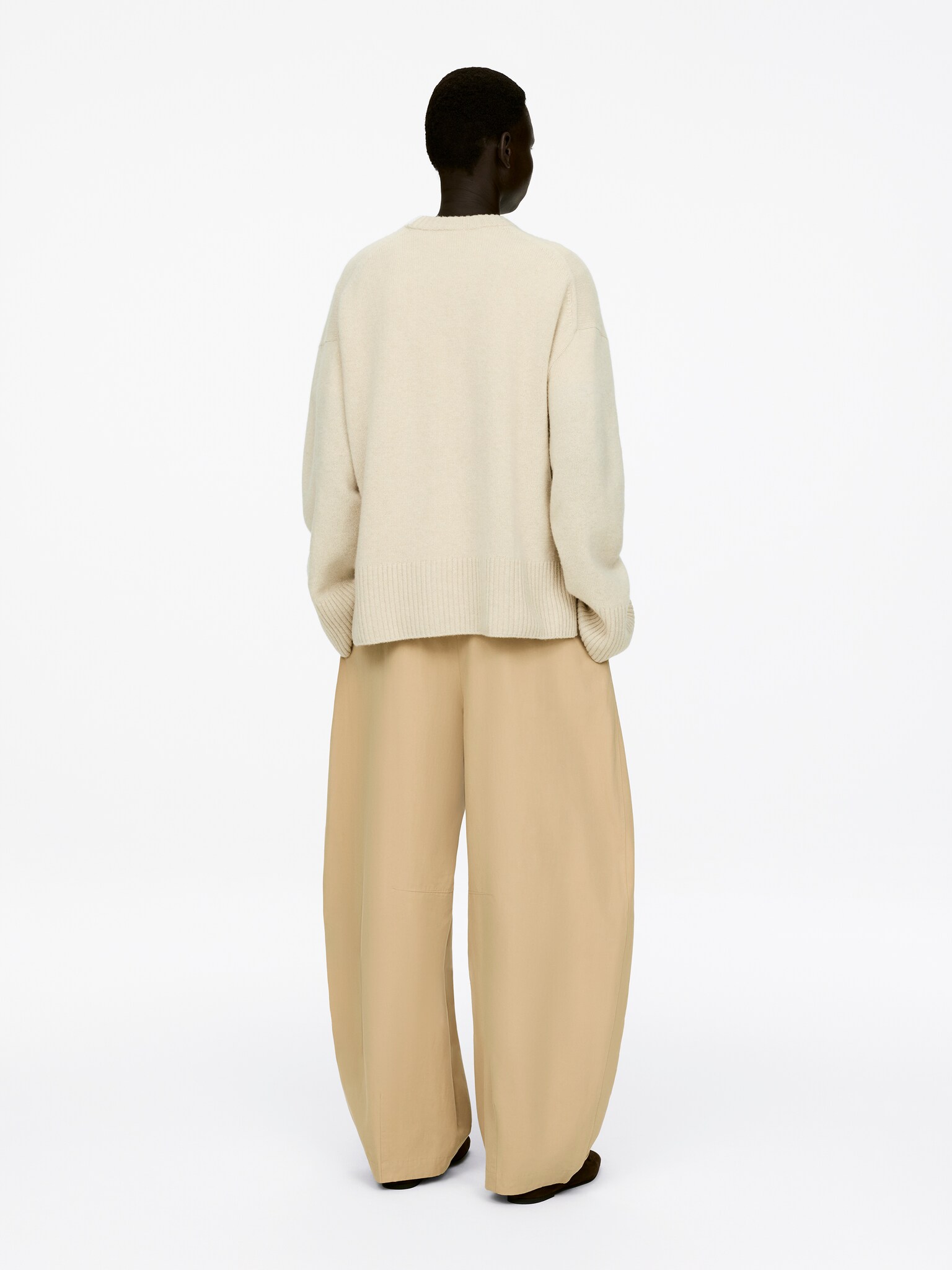 Pull décontracté en laine et cachemire - Beige - 3