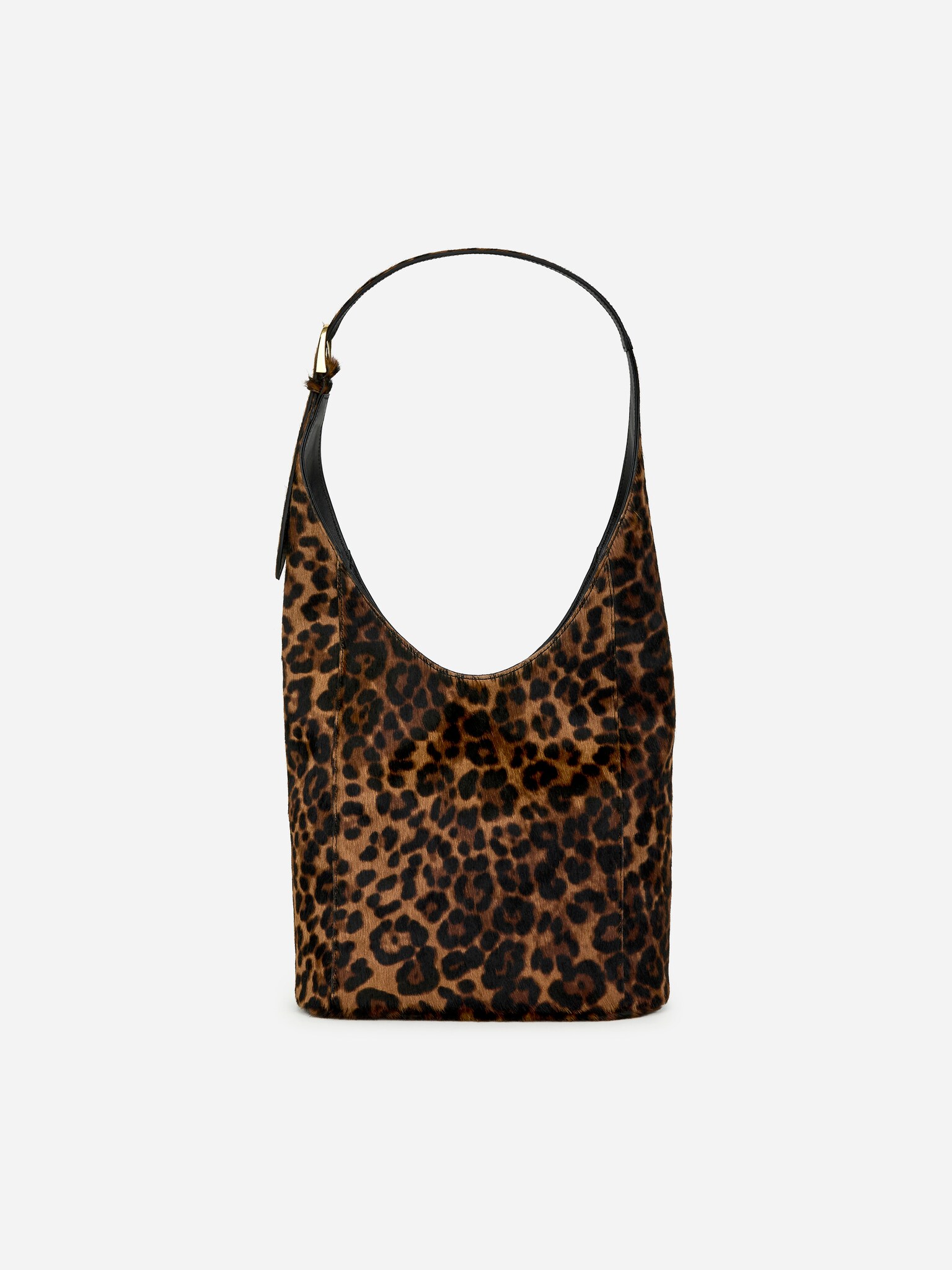 Sac cabas en daim effet crin - Marron/Noir - 2