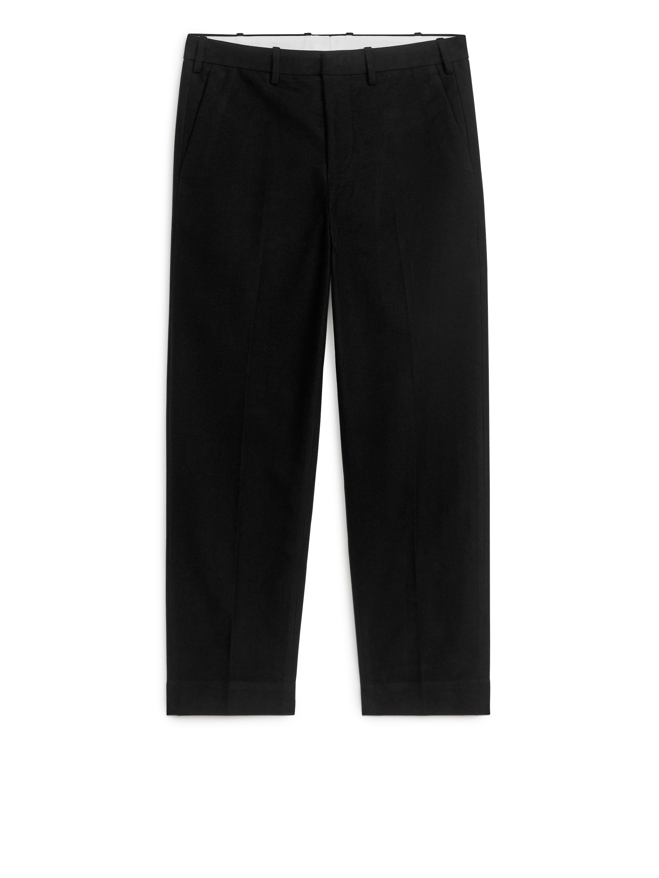 Dressed Cotton Moleskin Trousers - Black - Regular fit - Men - StillMedia/DescriptiveStillLife - 1