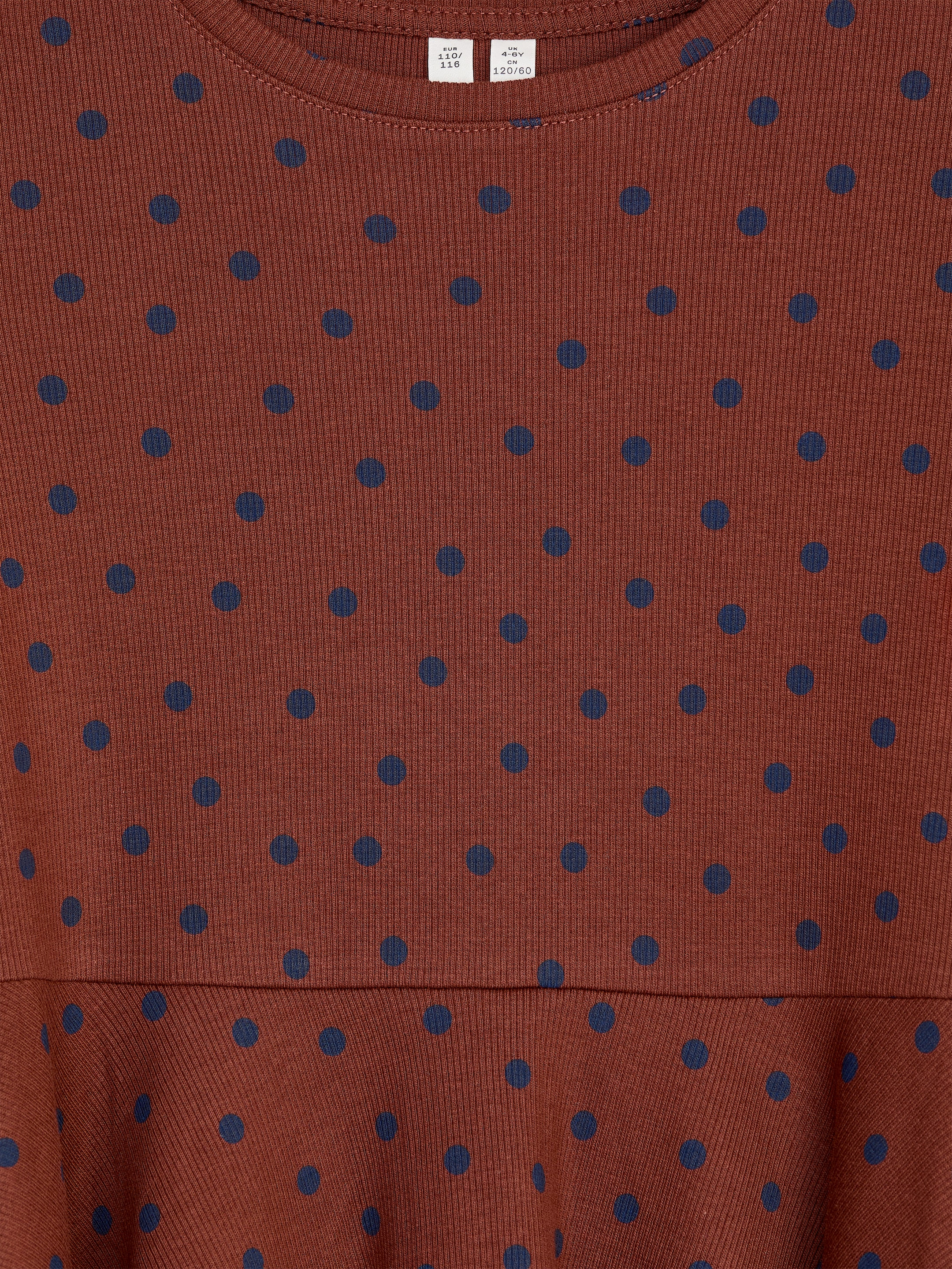 Printed Jersey Dress - Rust/Blue Polkadots - Regular fit - Children - StillMedia/DescriptiveDetail - 1