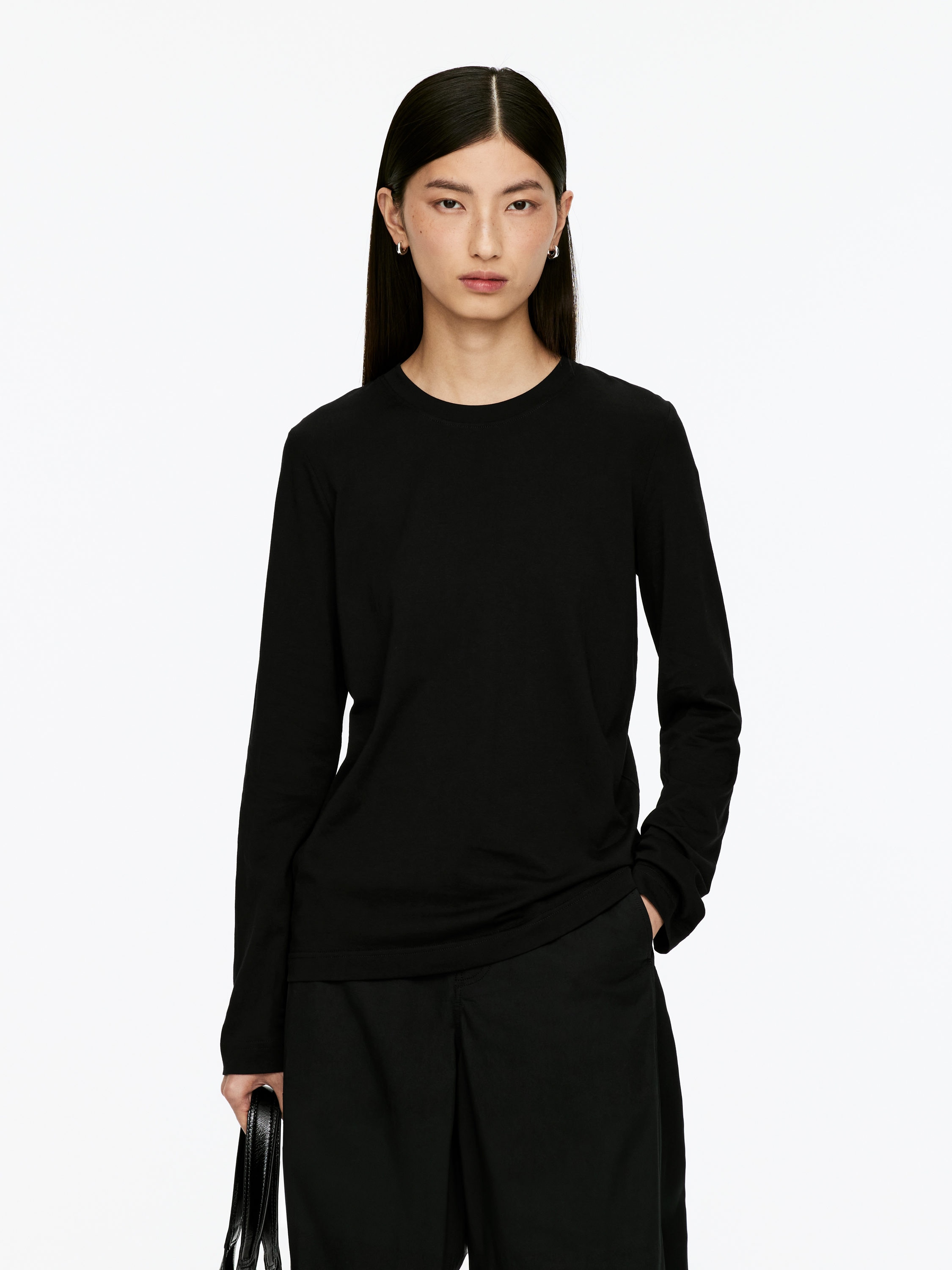 IRIS Charakteristisches Langarm-T-Shirt - Schwarz - Regular Fit - Women - StillMedia/Lookbook - 11