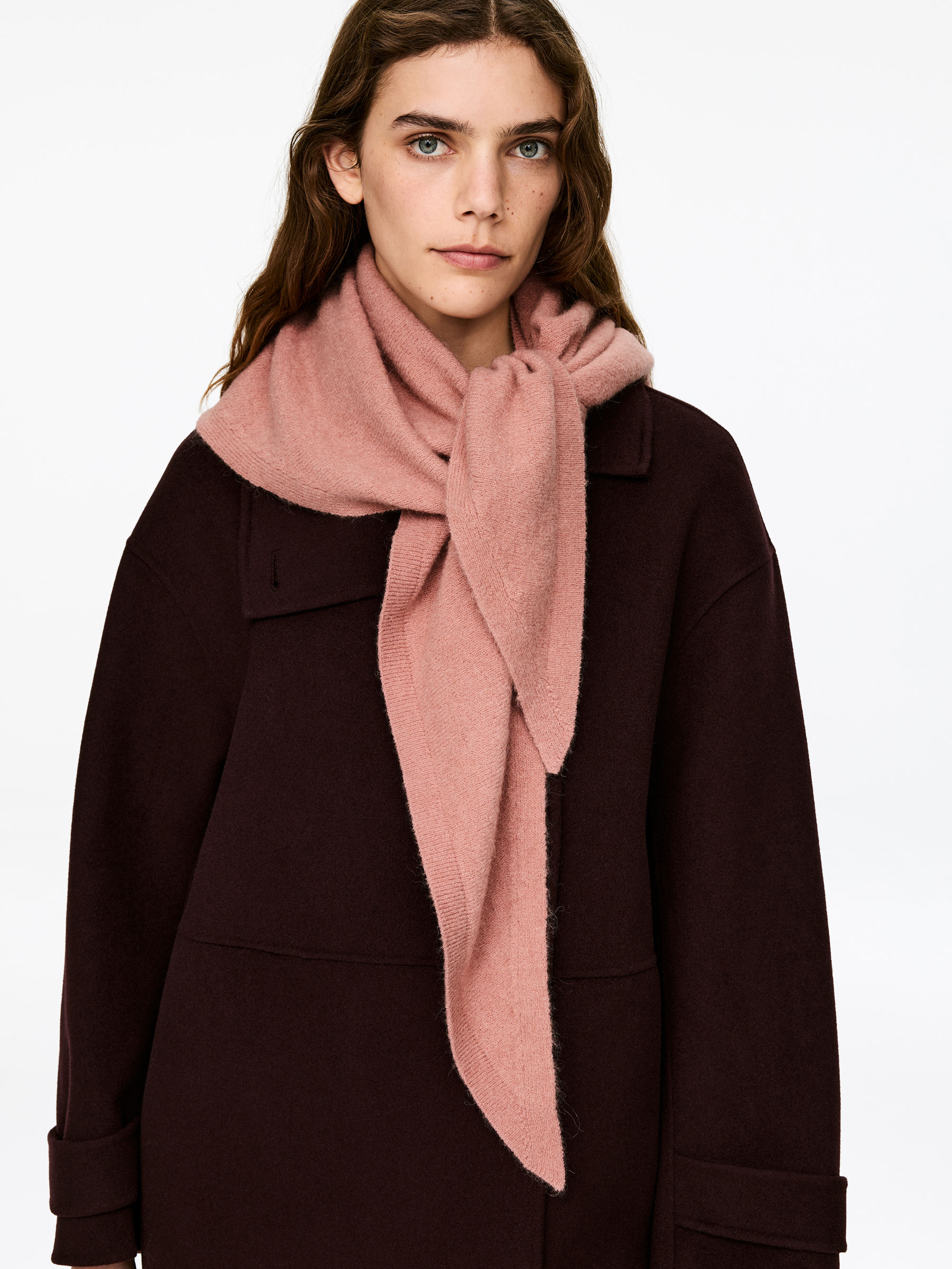 Alpaca-Wool Blend Scarf-#AF877D-17752