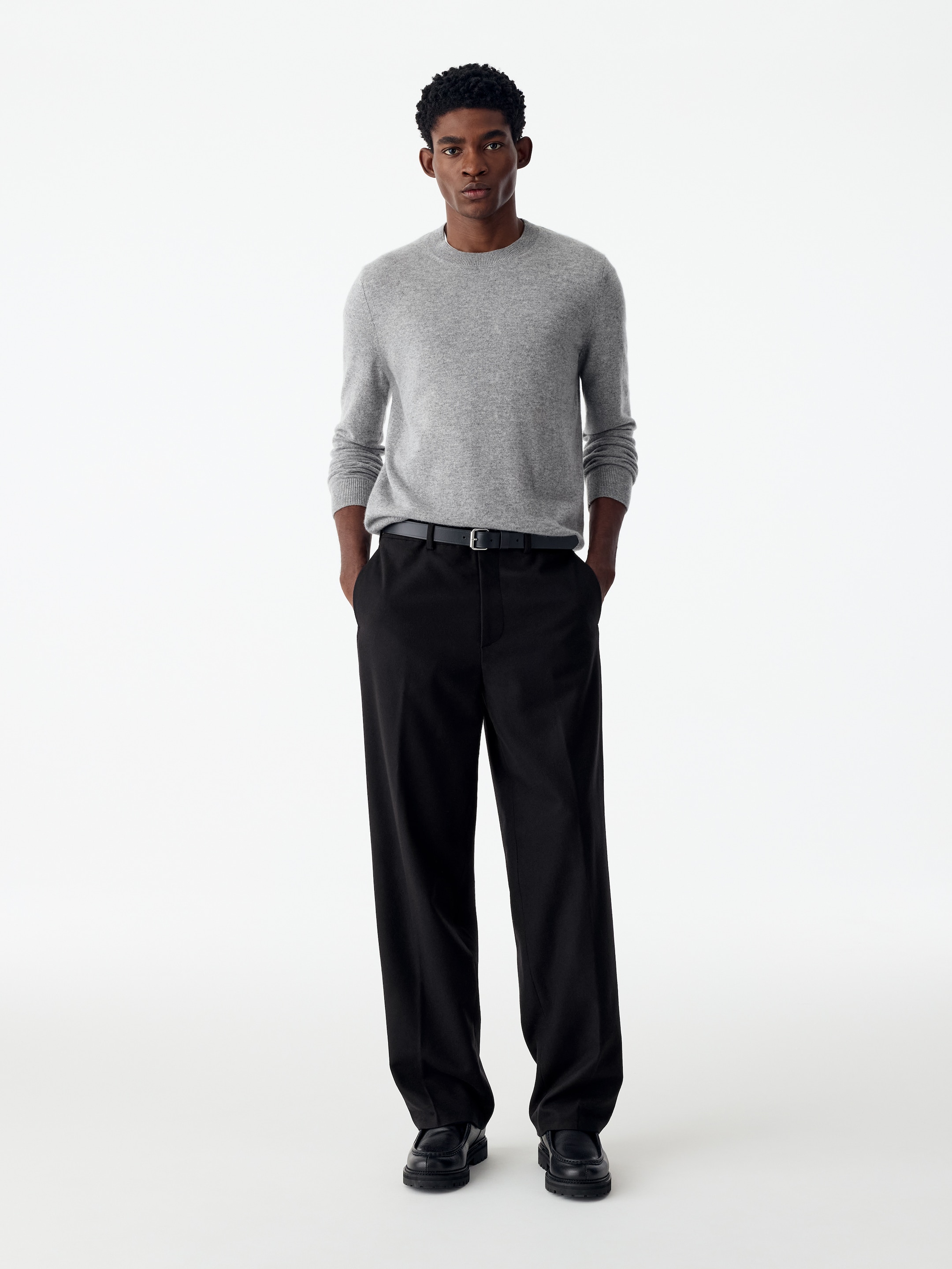 Weite Flanellhose-Blue-21021