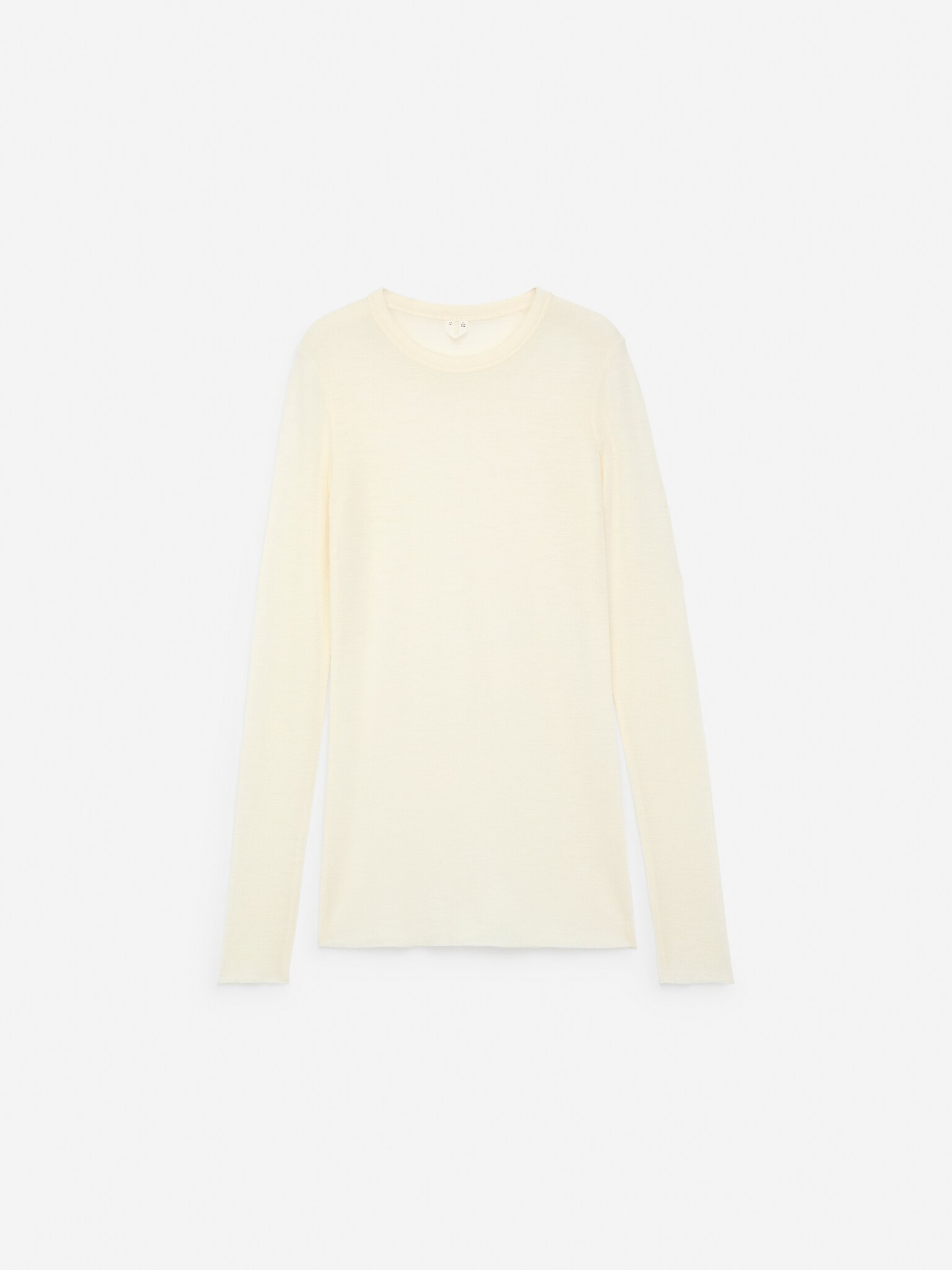 Long-Sleeved Merino Top - Beige/Donkerbruin/Dark Grey Melange/Black/Rood/Donker mosterdgeel - 1