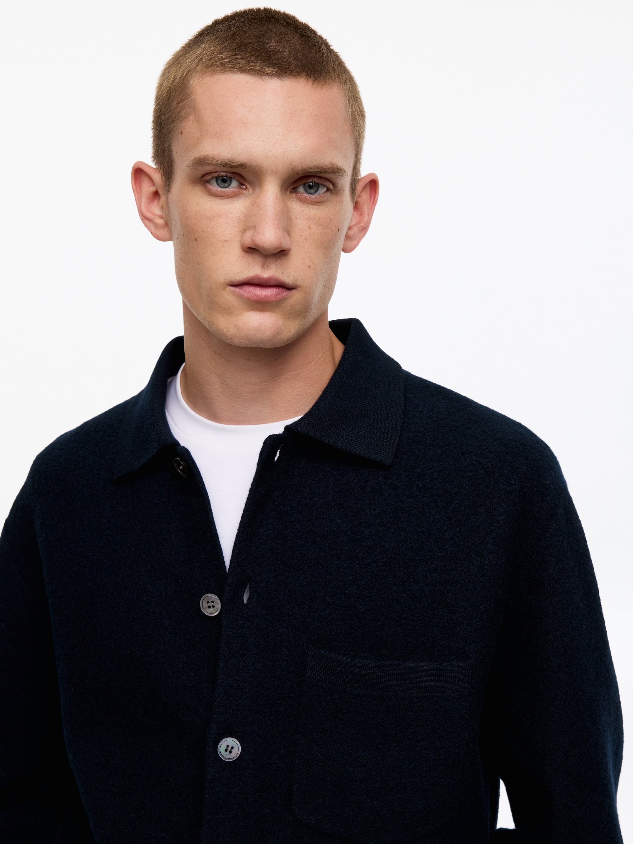 Cardigan in lana cotta - Blu scuro - Regular fit - Men - StillMedia/Lookbook - 11