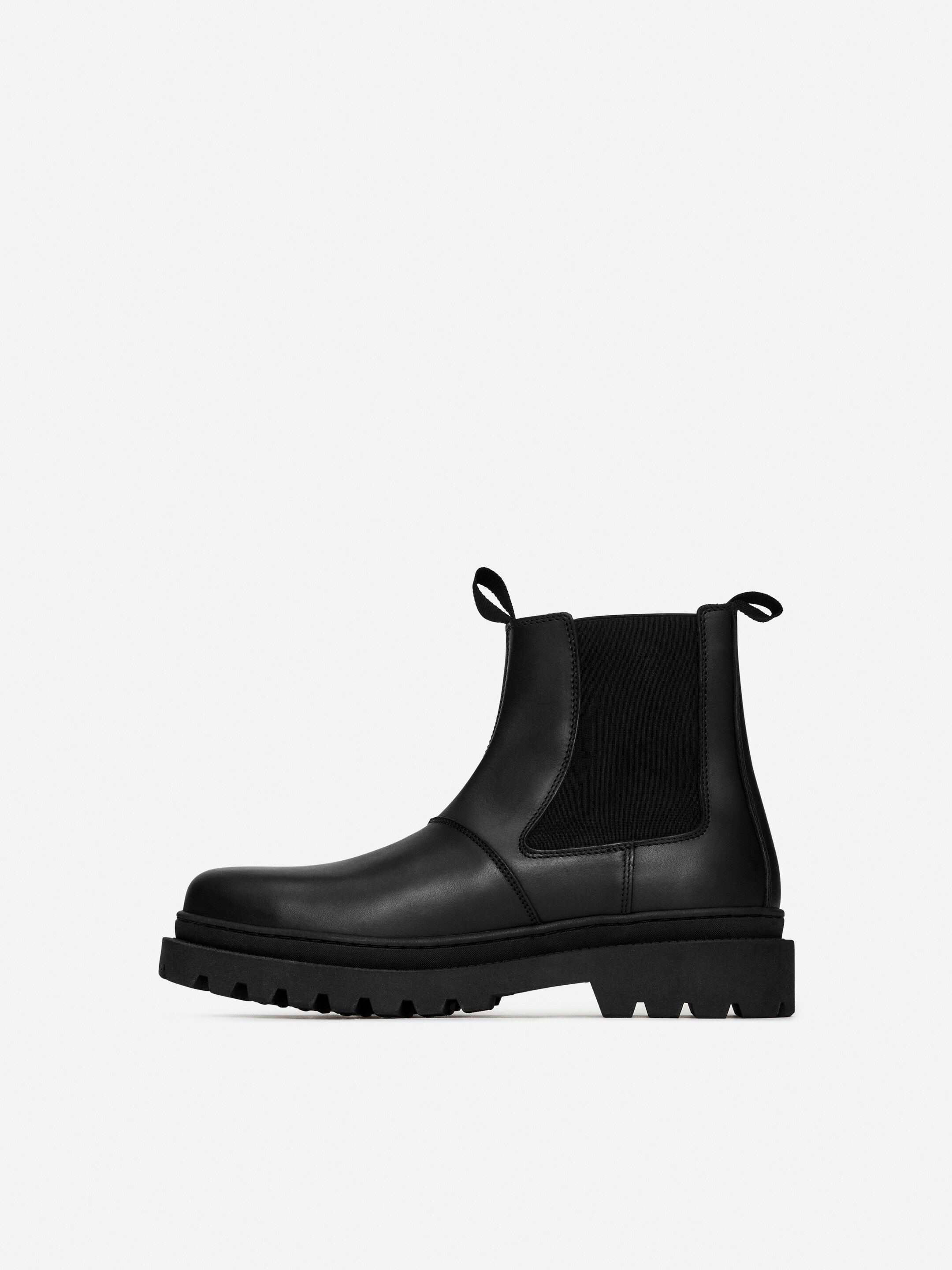 Se større billede: Chelsea-læderstøvler med mudguard - Sort - HERRE | H&M DK 3