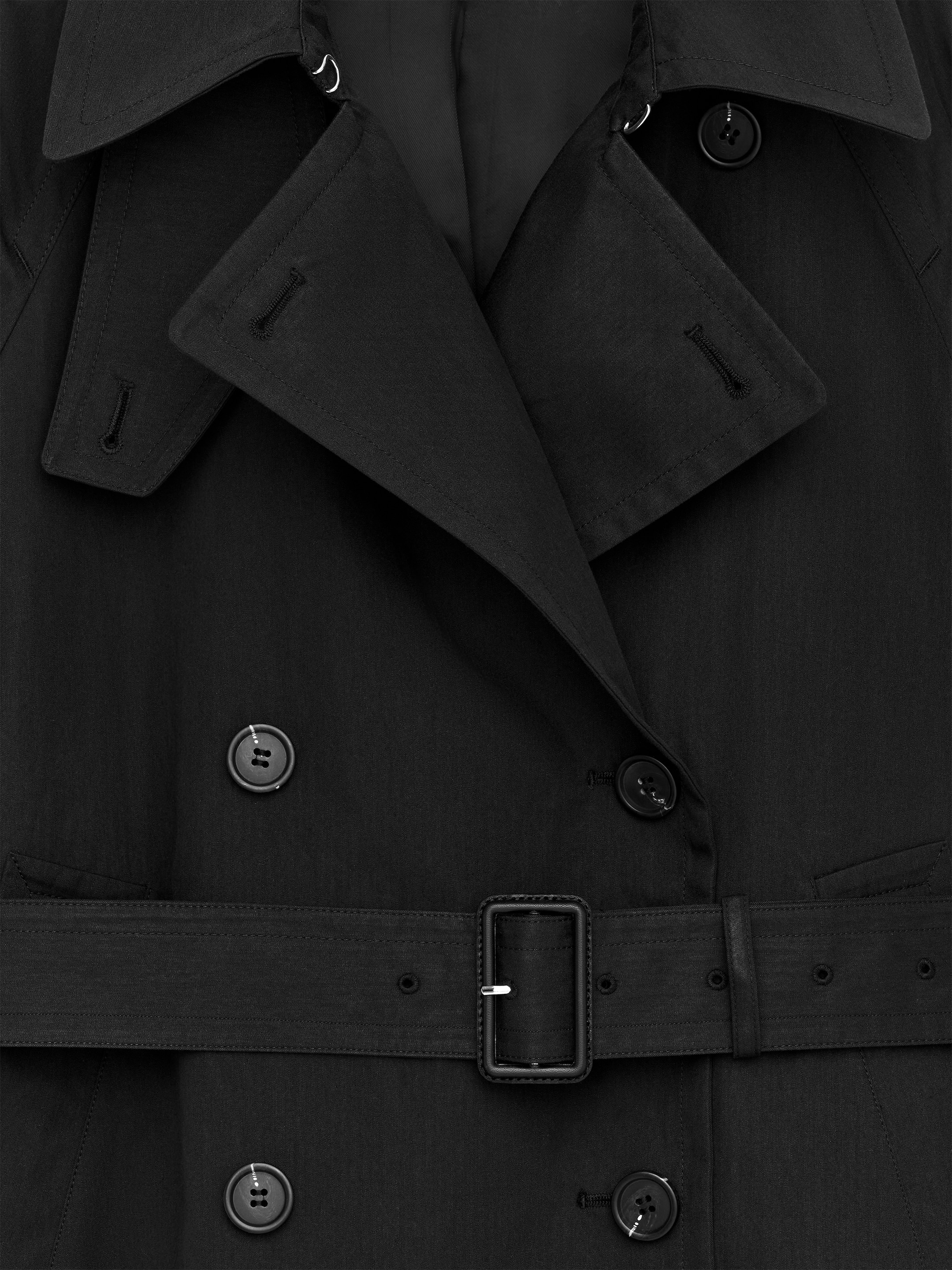Oversized Trench Jacket - Black - Oversized - Women - StillMedia/DescriptiveDetail - 3