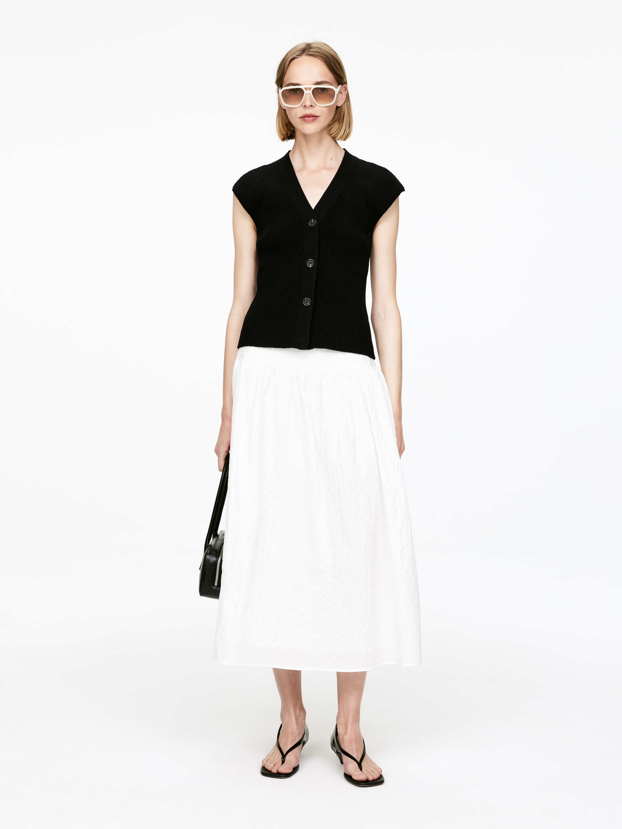 Visualizza immagine più grande: Gonna in seersucker - Bianco sporco - DONNA | H&M IT 1