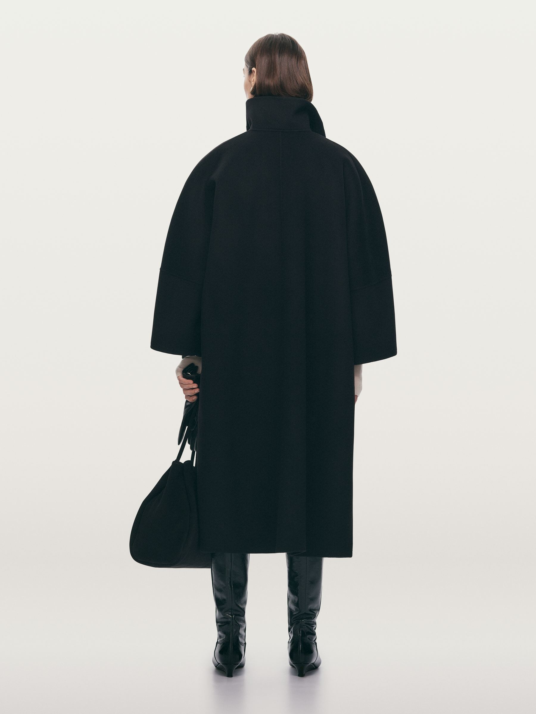 Doublé Wool-Blend Cape - Black - Oversized - Women - StillMedia/Environmental - 1