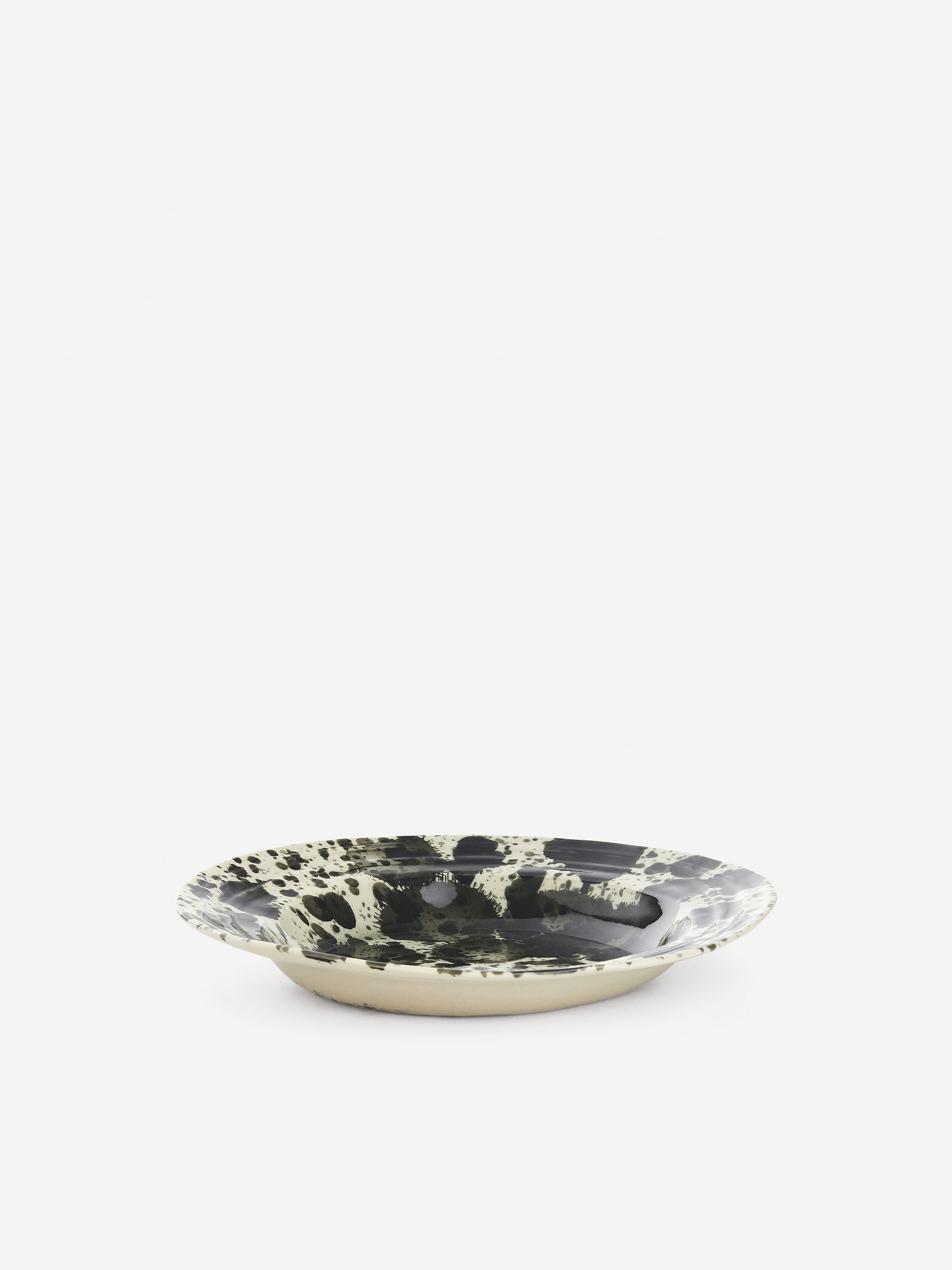 Visa större bild: Djup tallrik 21 cm - Off-white/svart - Home All | H&M SE 1