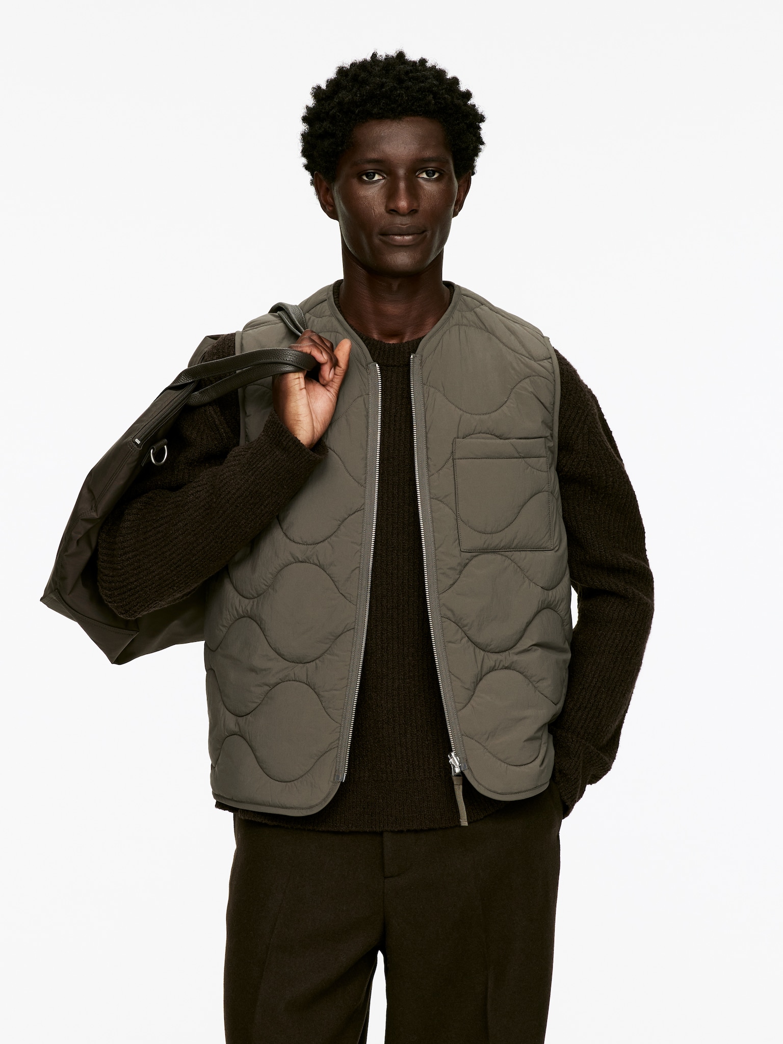 2-in-1 quiltet vest - Kakigrøn/Mørkeblå/Sort/Rødbrun/Blå/Grøn - 4