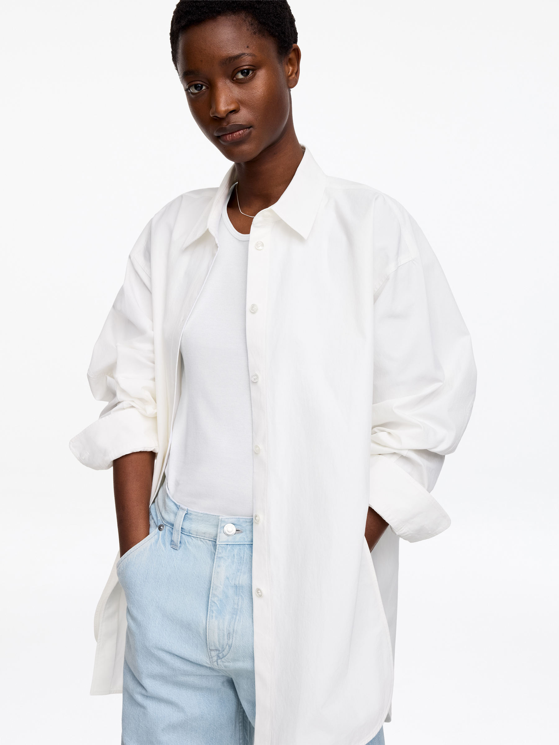 Top de tirantes de tipo deportivo de canalé - Blanco - Corte ajustado - Women - StillMedia/Lookbook - 2