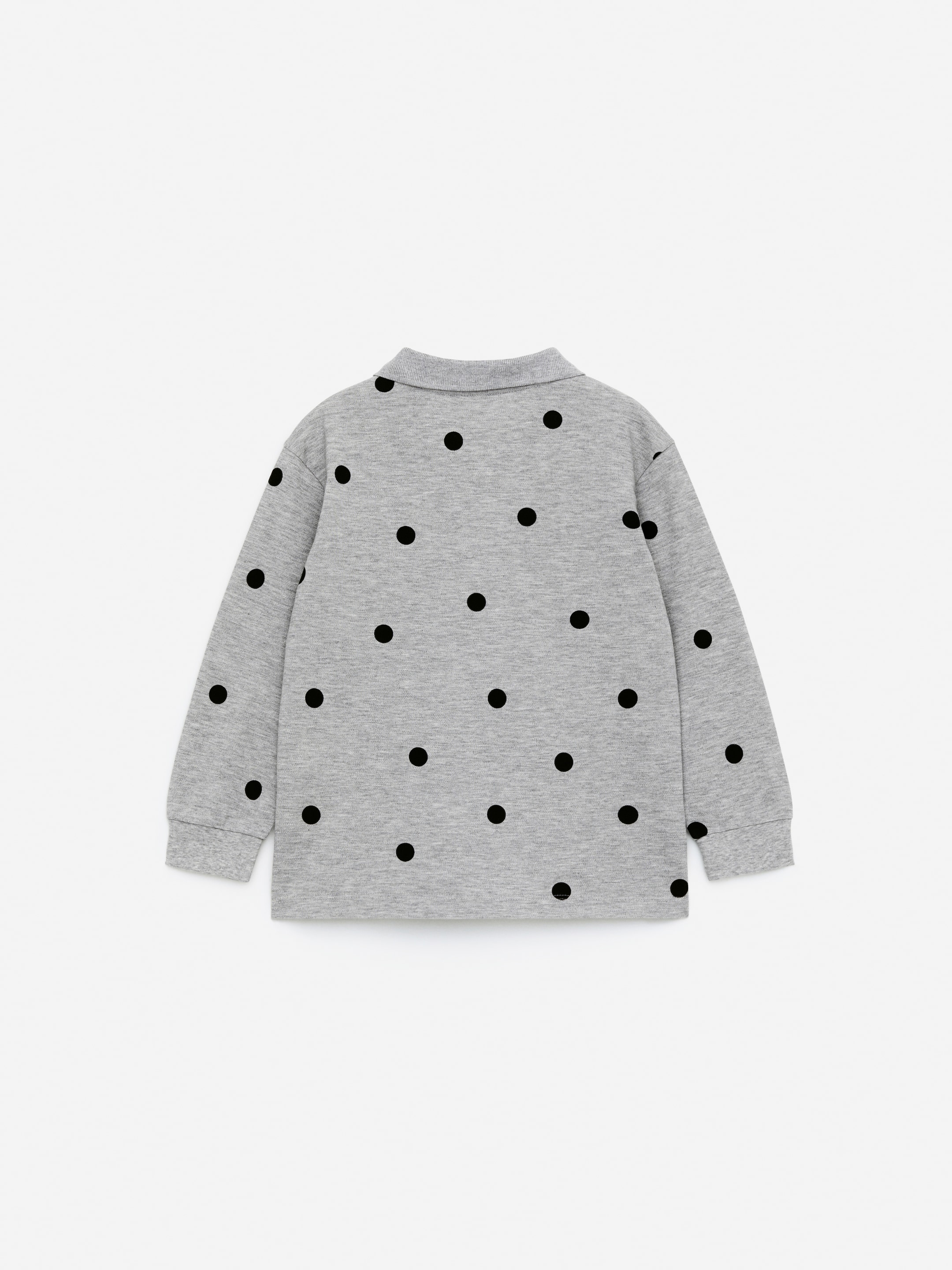 View larger image: Long-Sleeve Polo Shirt - Grey Melange - Kids | H&M GB 2