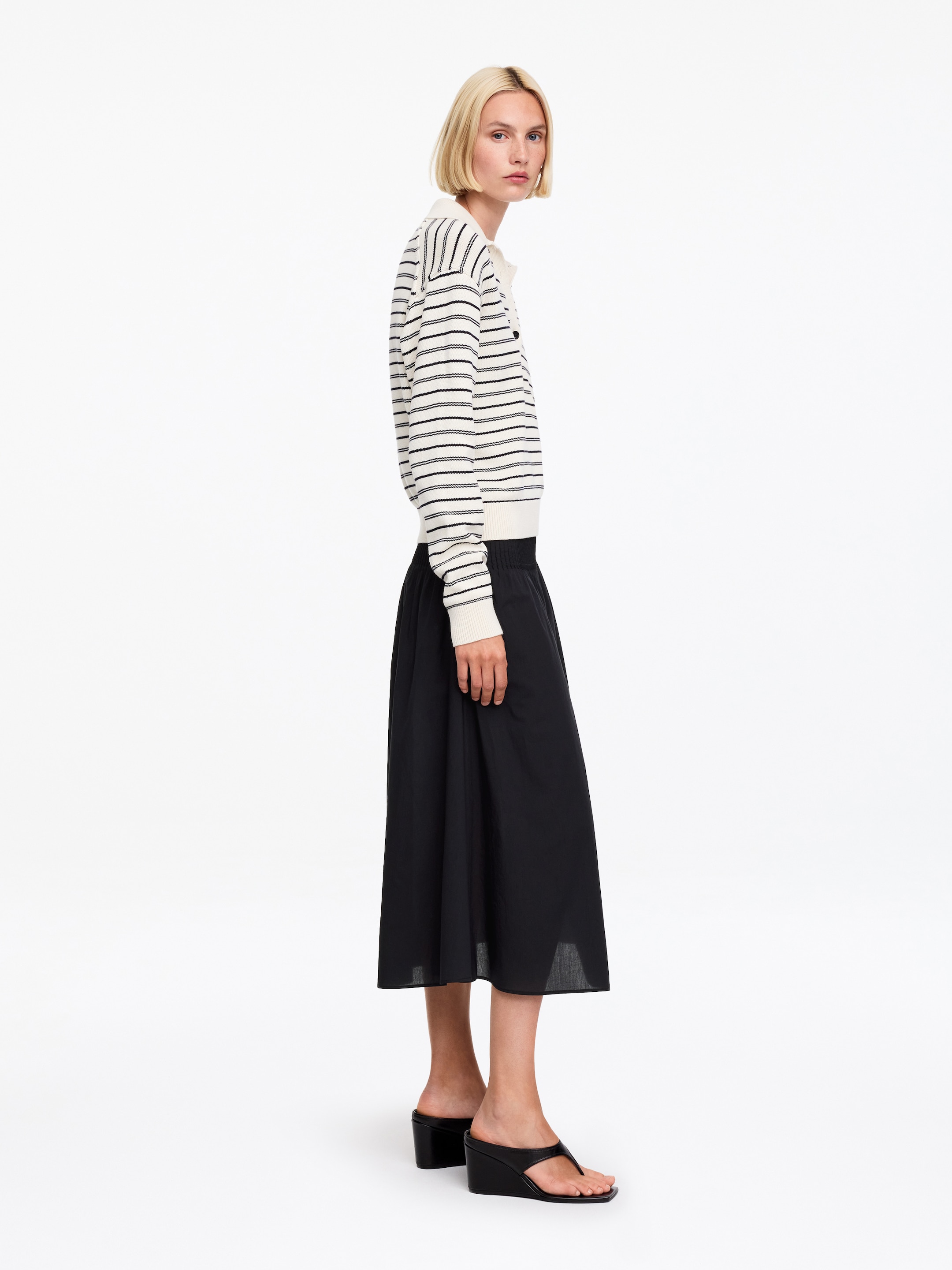 Pin Tuck Voile Skirt - Black - Regular fit - Women - StillMedia/Lookbook - 4