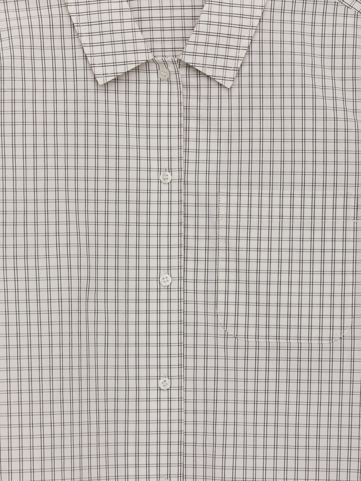 Κοντό βαμβακερό πουκάμισο - White/Black - 2