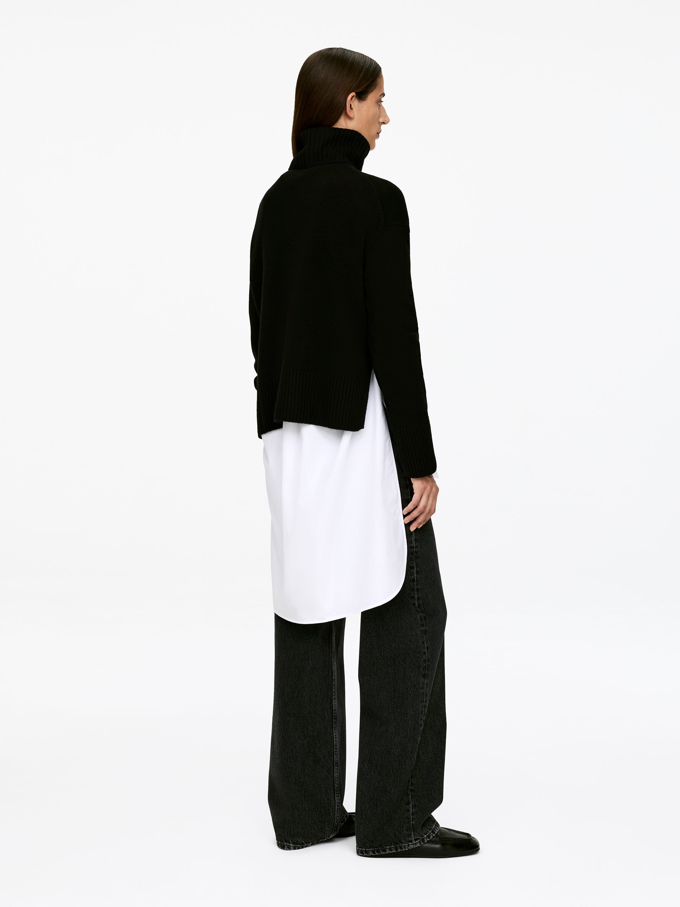 Rollkragenpullover aus Kaschmir und Wolle - Schwarz - Regular Fit - Damen - StillMedia/Lookbook - 13