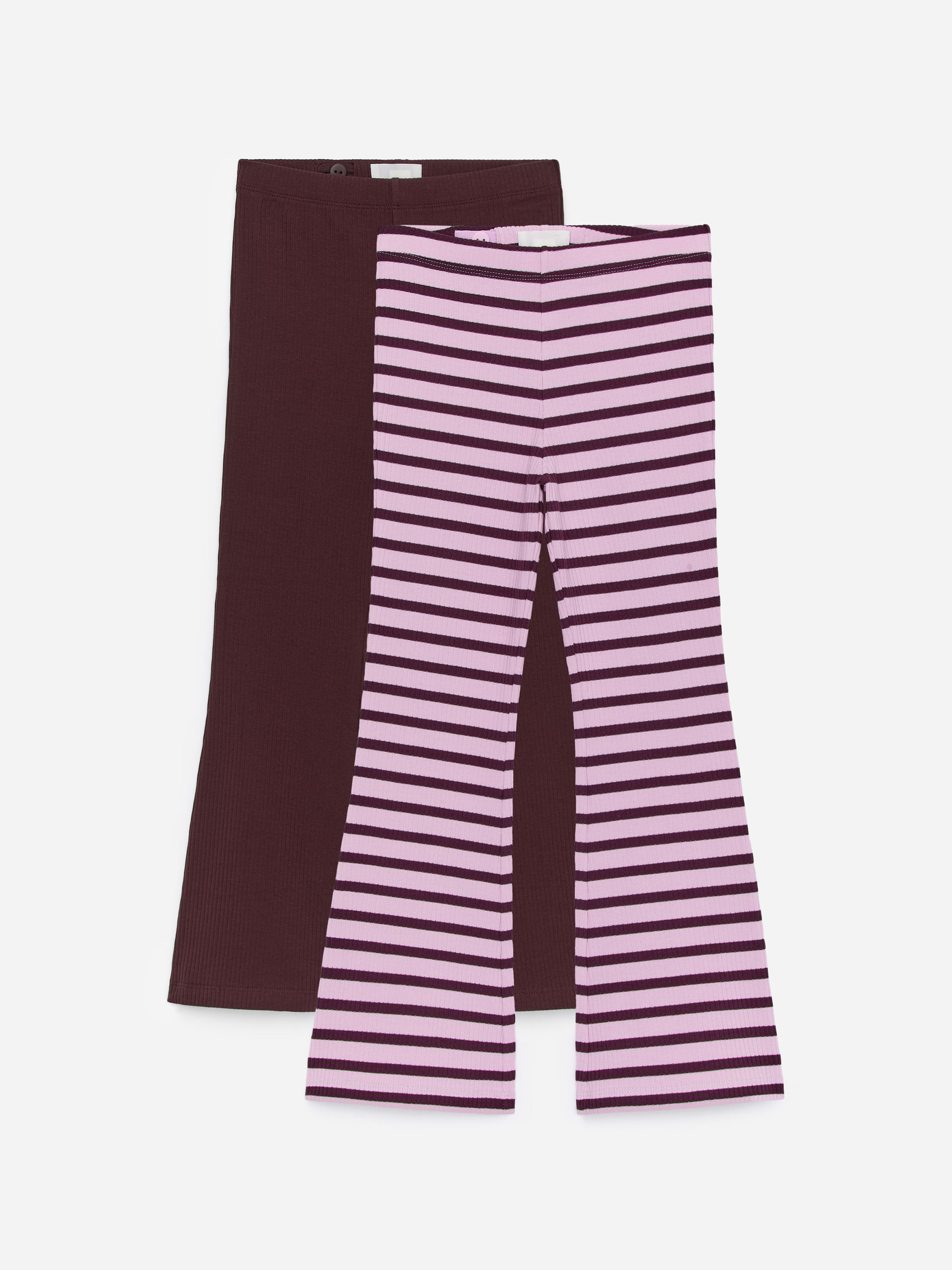 Flared Rib Leggings Set of 2-#D0B1CF-17952