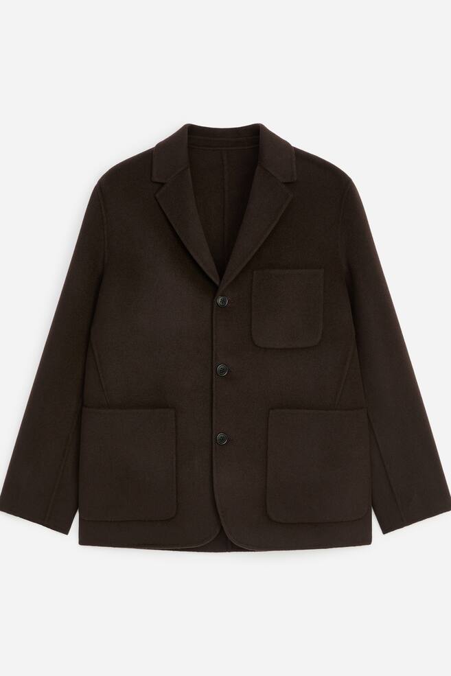 Doubleface-Blazer aus Wolle - Dunkelbraun/Dunkelblau - 1