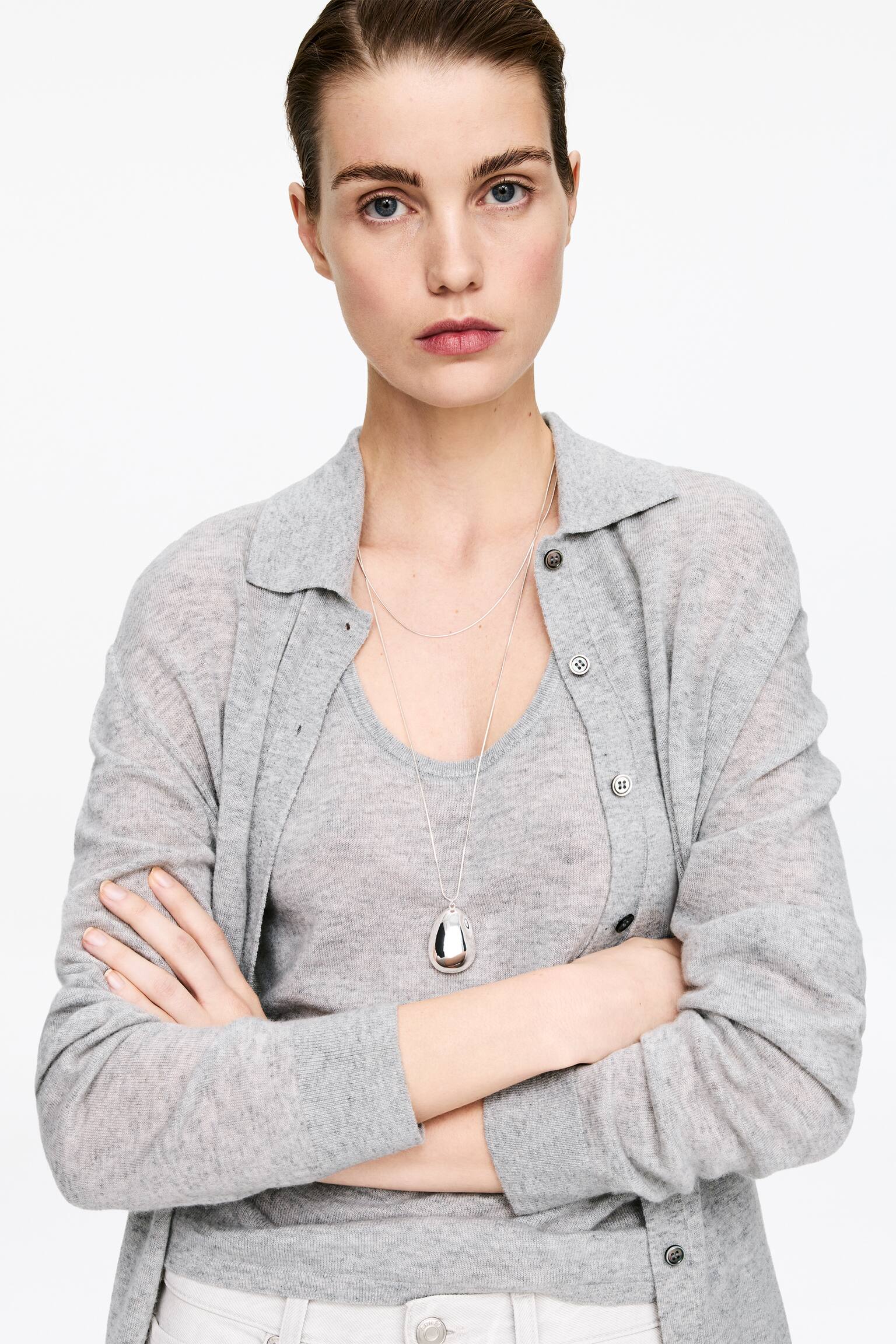 Потник от чист кашмир - Светлосиво - 3