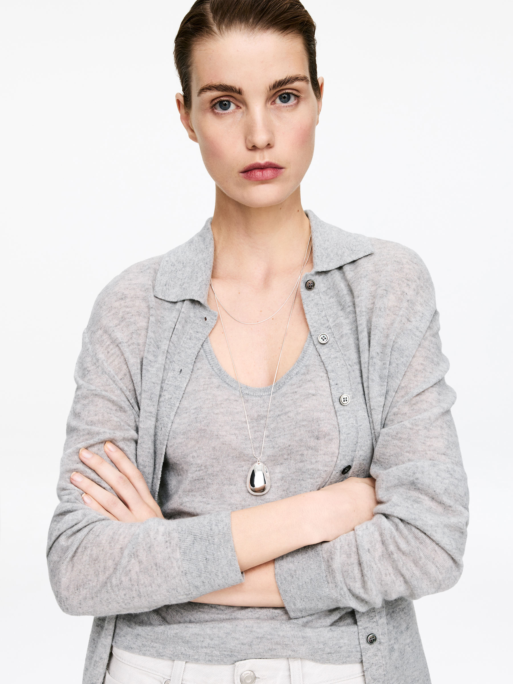 Pure Cashmere Tank Top - Light Grey - Regular fit - Women - StillMedia/Lookbook - 3