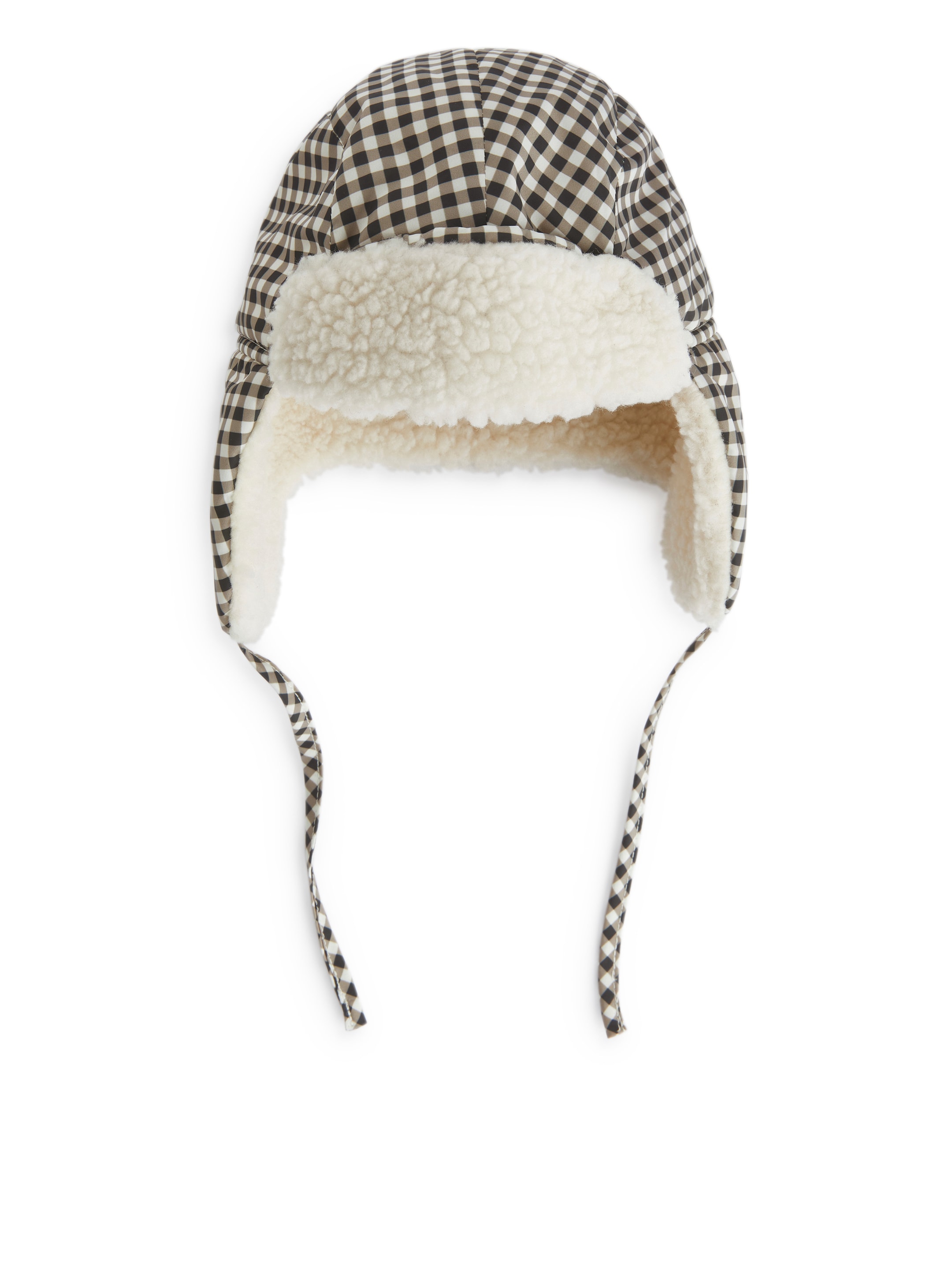 Pile-Lined Earflap Cap - White/Black - Children - StillMedia/DescriptiveStillLife - 2