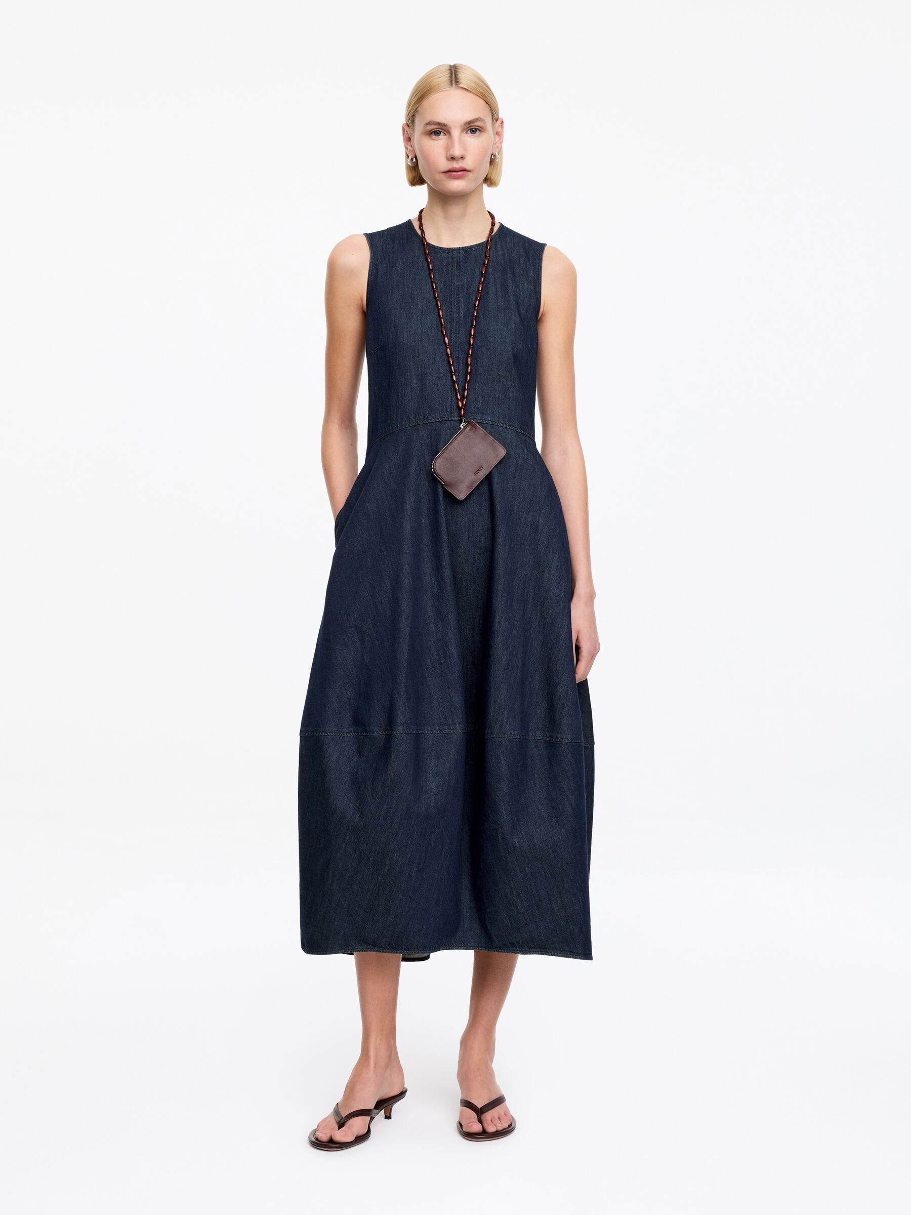 Barrel Denim Dress-#2E3036-18587