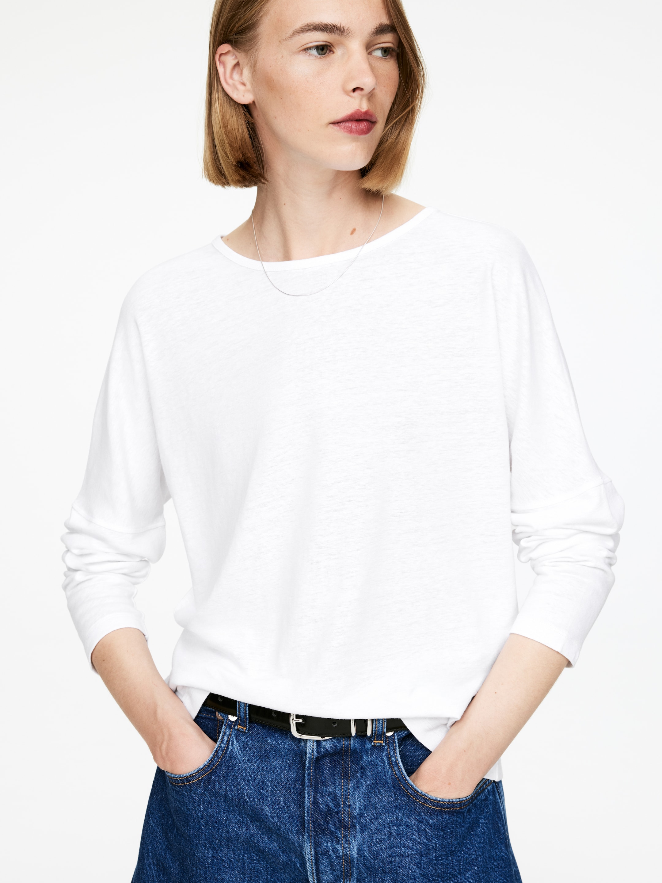 Größeres Bild anzeigen: Weites Oberteil aus Leinen und Viskose - Weiß - Ladies | H&M AT 4