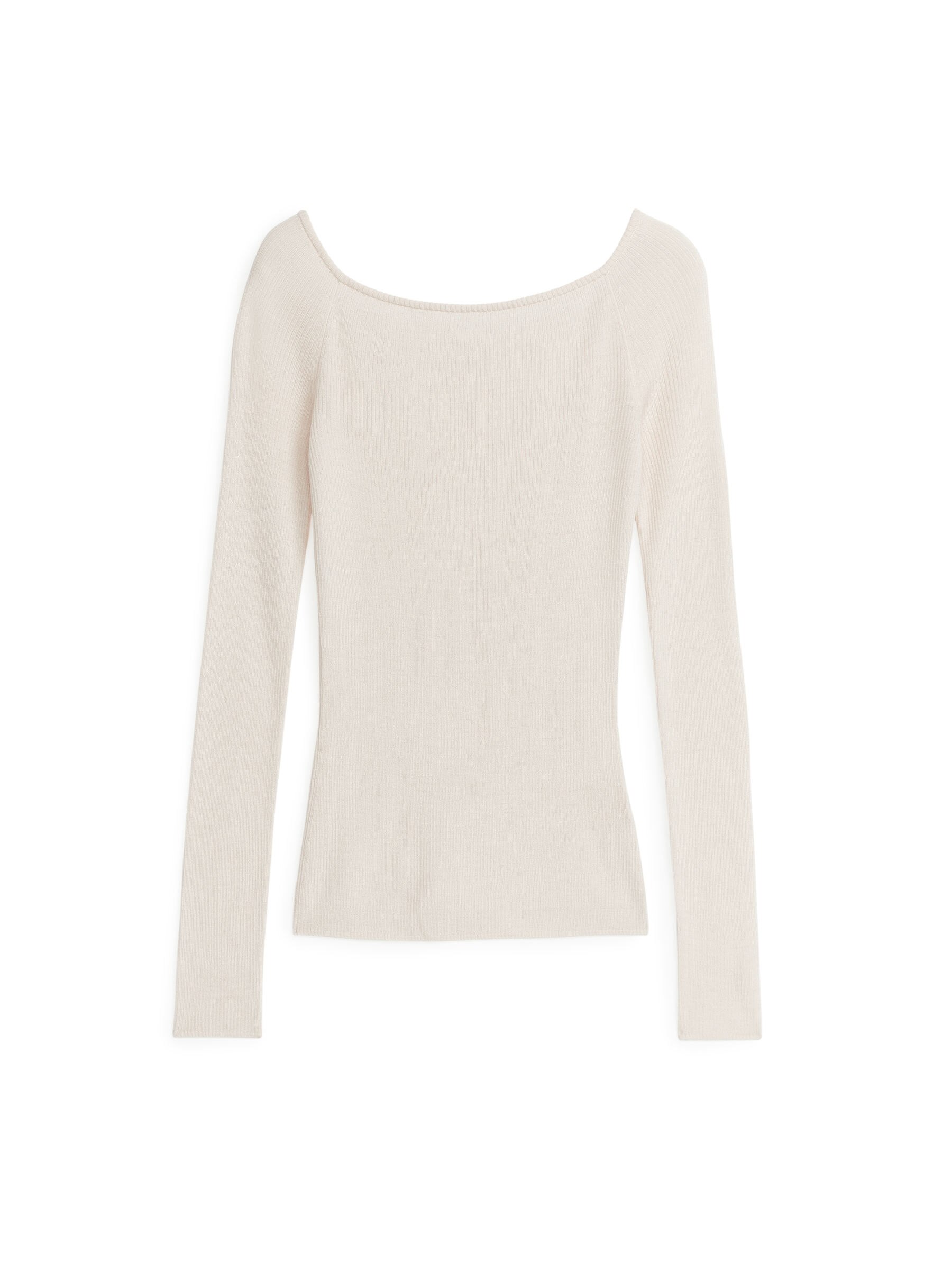 Wool Blend Off-Shoulder Top – Off-White – Women – ARKET NO