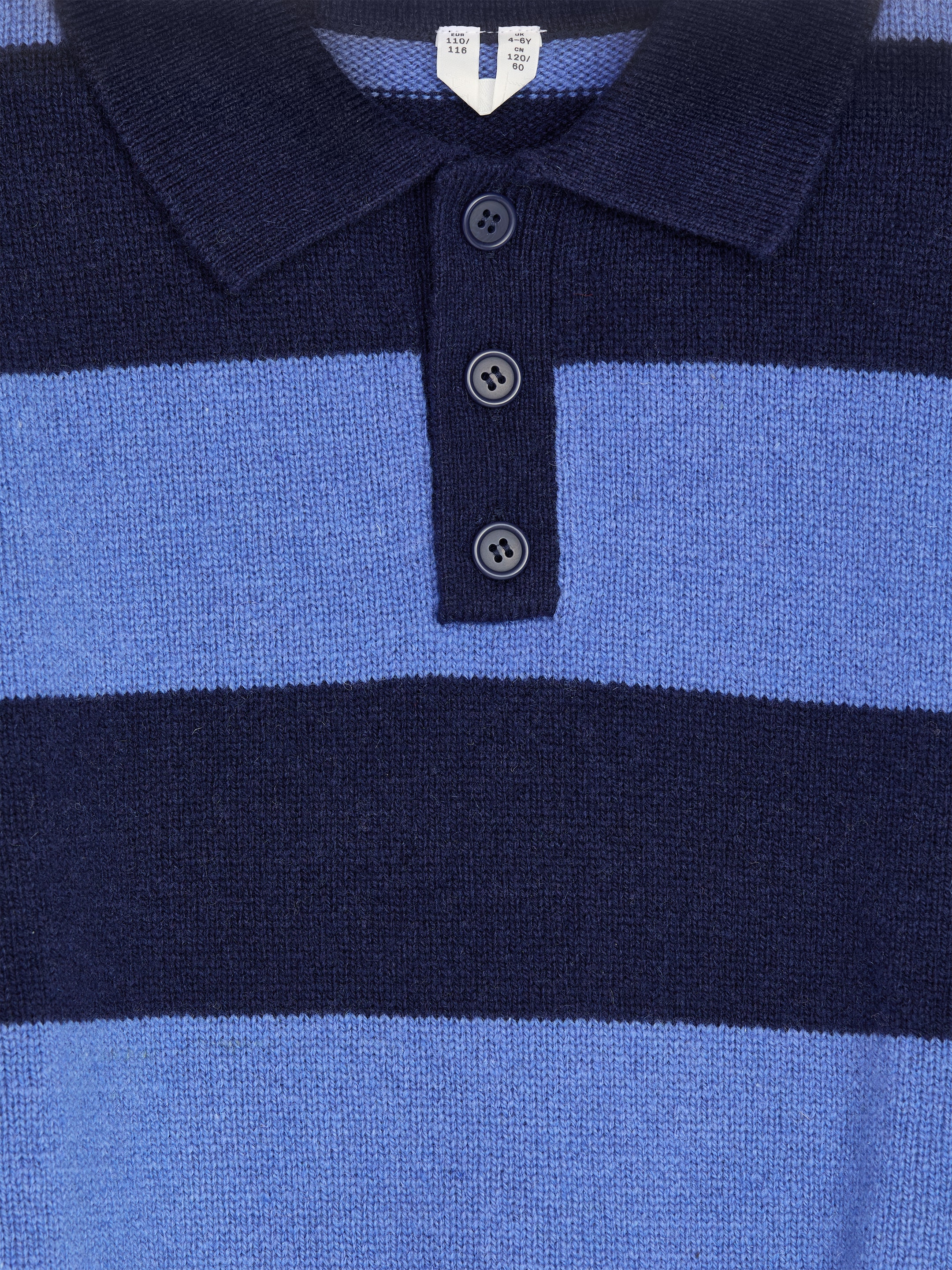 Knitted Wool Polo Shirt - Blue - Relaxed fit - children - StillMedia/DescriptiveDetail - 3