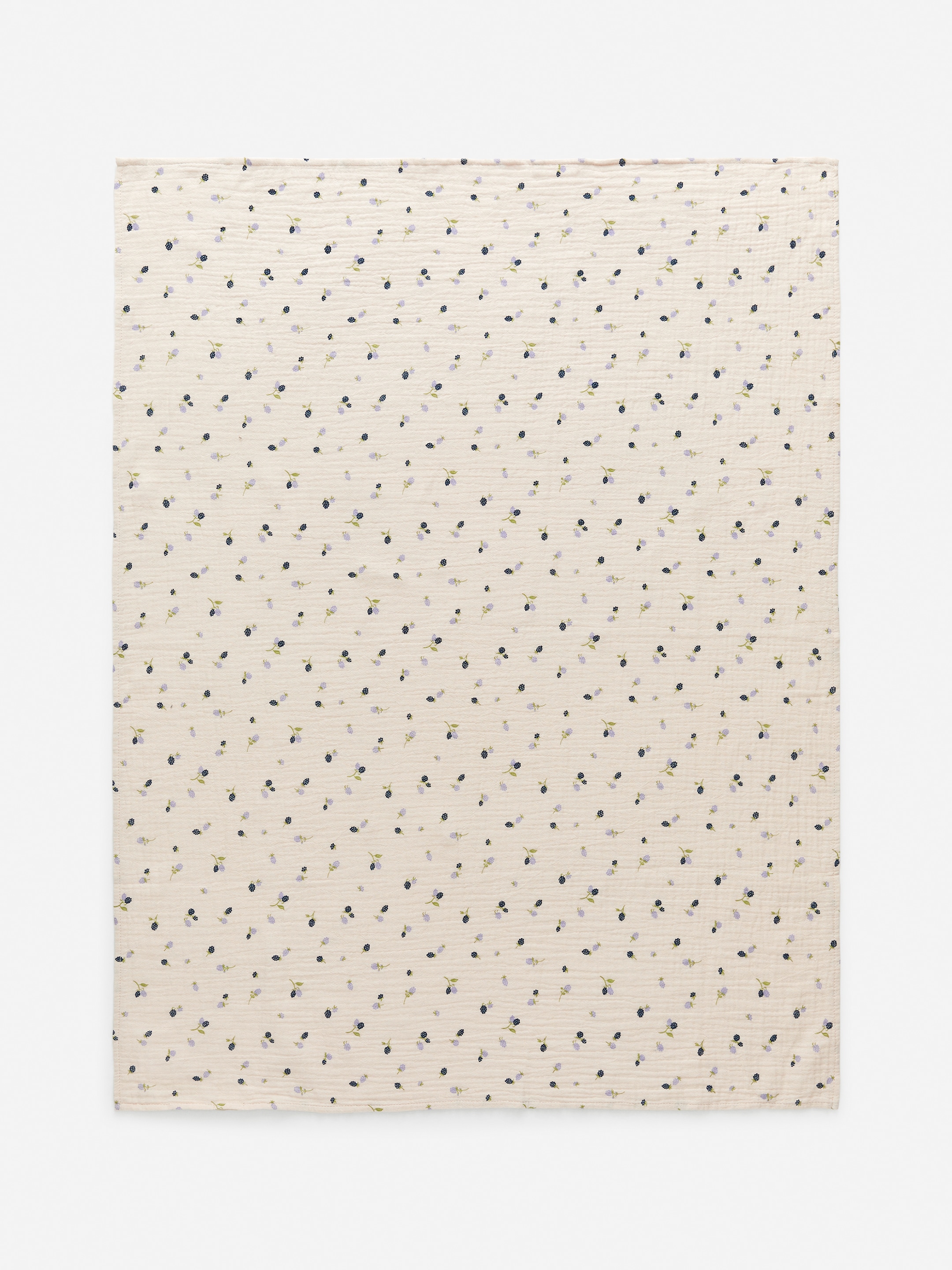 Größeres Bild anzeigen: Decke aus Musselin - Cremeweiß/Brombeeren - Kids | H&M AT 1