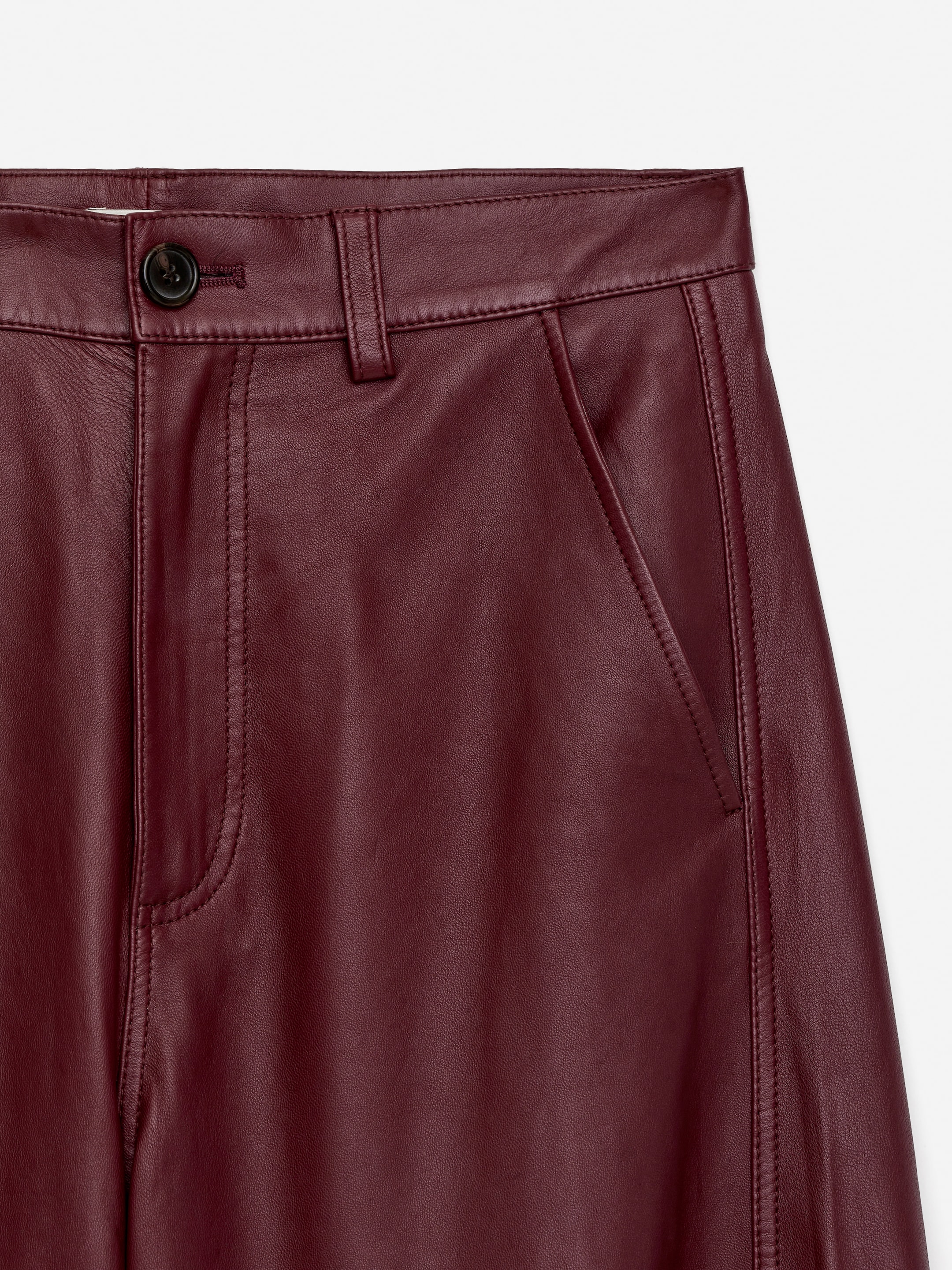 Lederhose mit Barrel Leg - Dunkelrot - Relaxed Fit - Women - StillMedia/DescriptiveDetail - 3