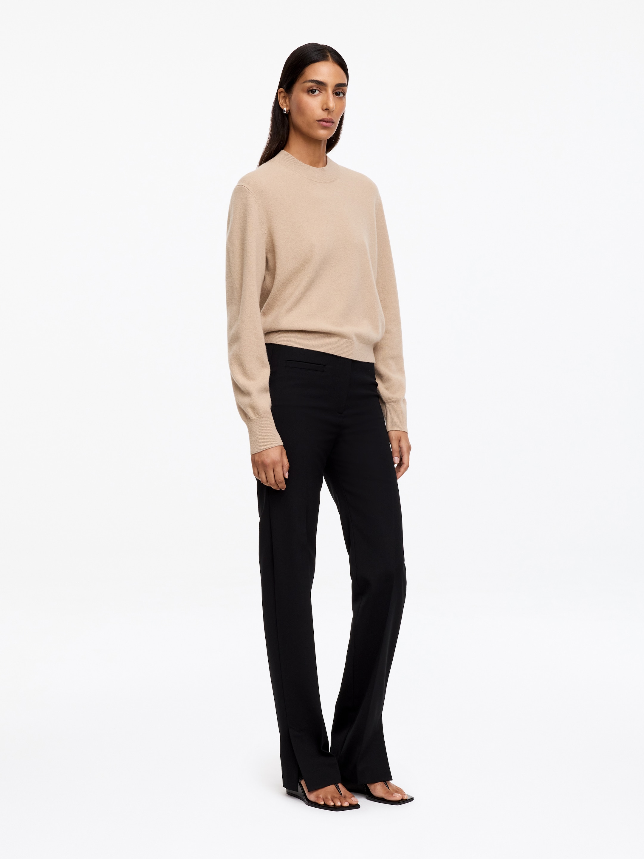 Soft Merino Wool Jumper - Beige - Regular fit - women - StillMedia/Lookbook - 3