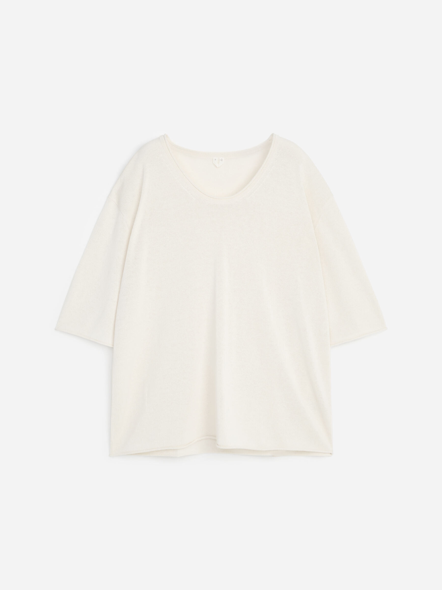 Knitted Linen Blend Top - Off-white - Oversized - Women - StillMedia/DescriptiveStillLife - 1