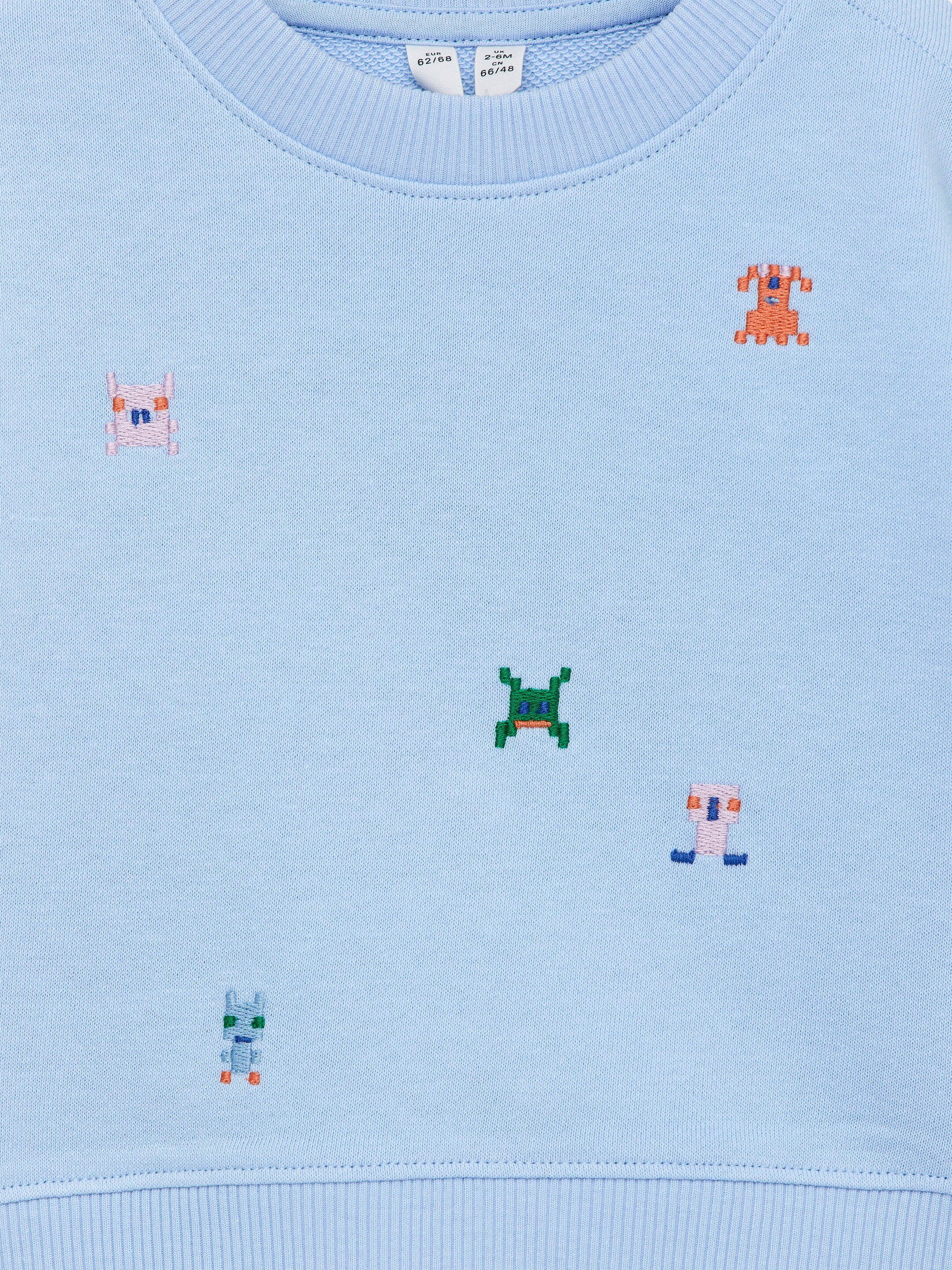 Zobacz większy obraz: Haftowana bawełniana bluza - Jasnoniebieski - Dziecko | H&M PL 3