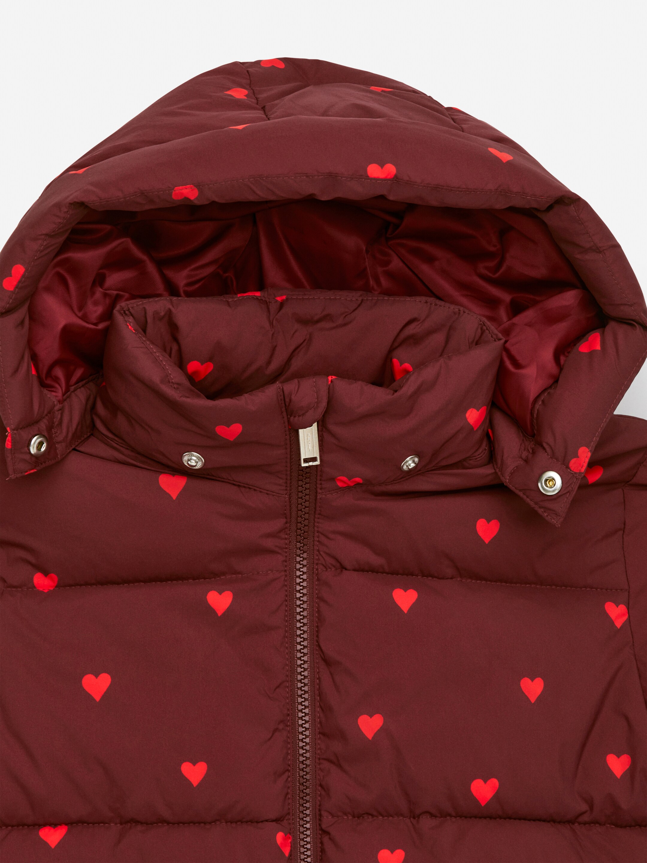 View larger image: Print Puffer Jacket - Burgundy/Hearts - Kids | H&M GB 3