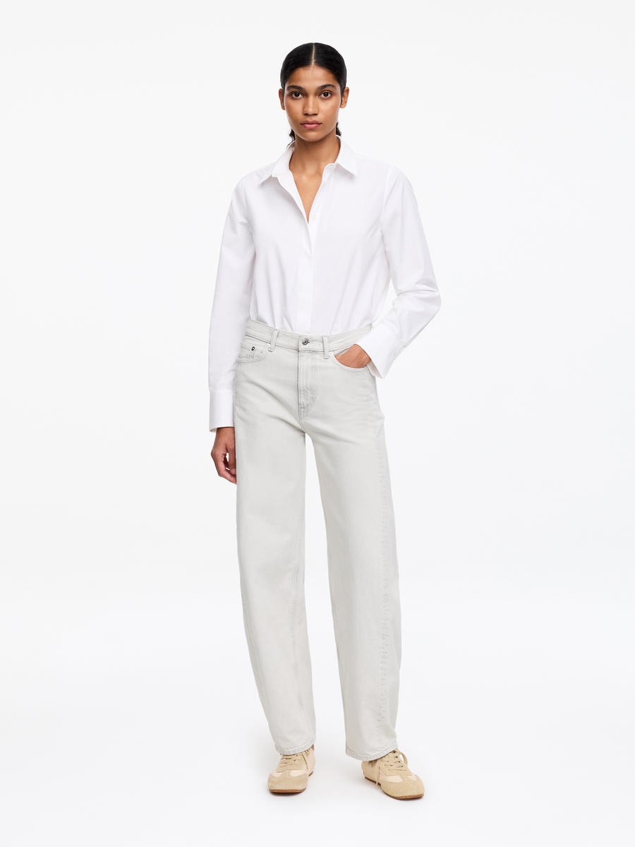 ARKET Women's  Bloom Barrel Jeans White,  size 32