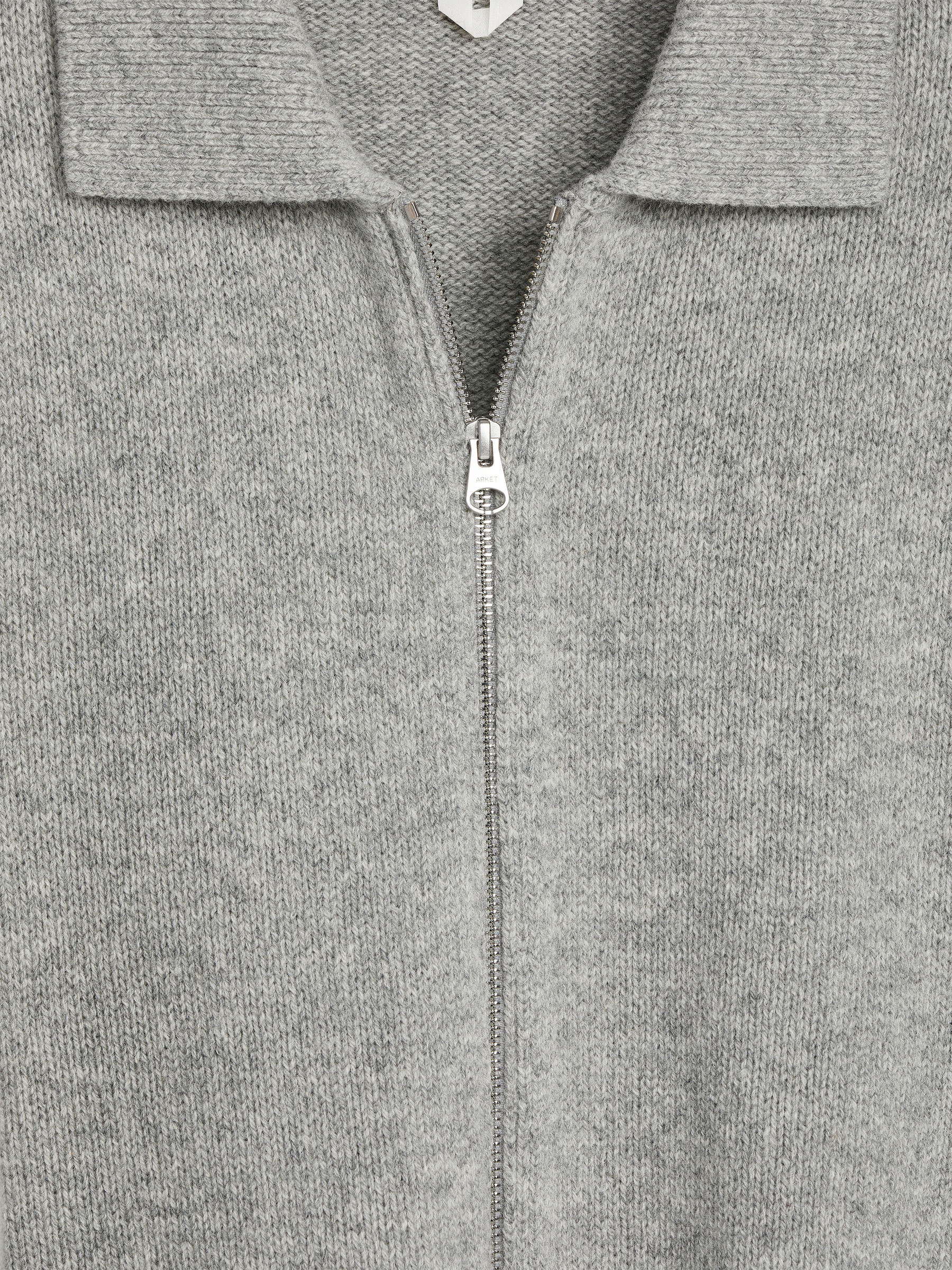 Wool Zip Cardigan – Grey Melange – Men – ARKET EU