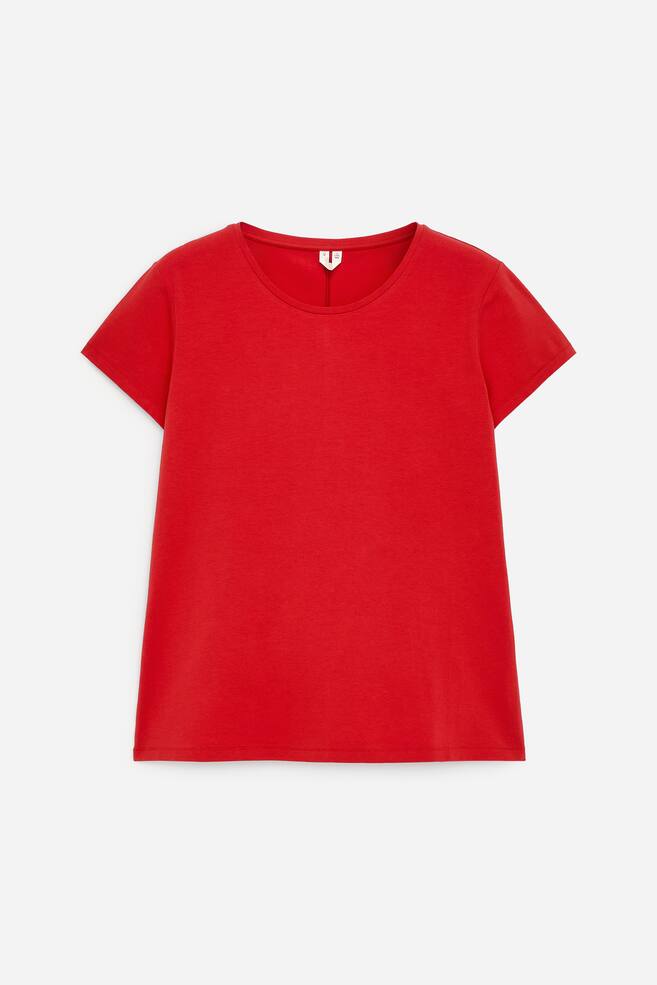 Slim-fit T-shirt met kapmouwtjes - Rood/Plum/Zwart/Wit - 1