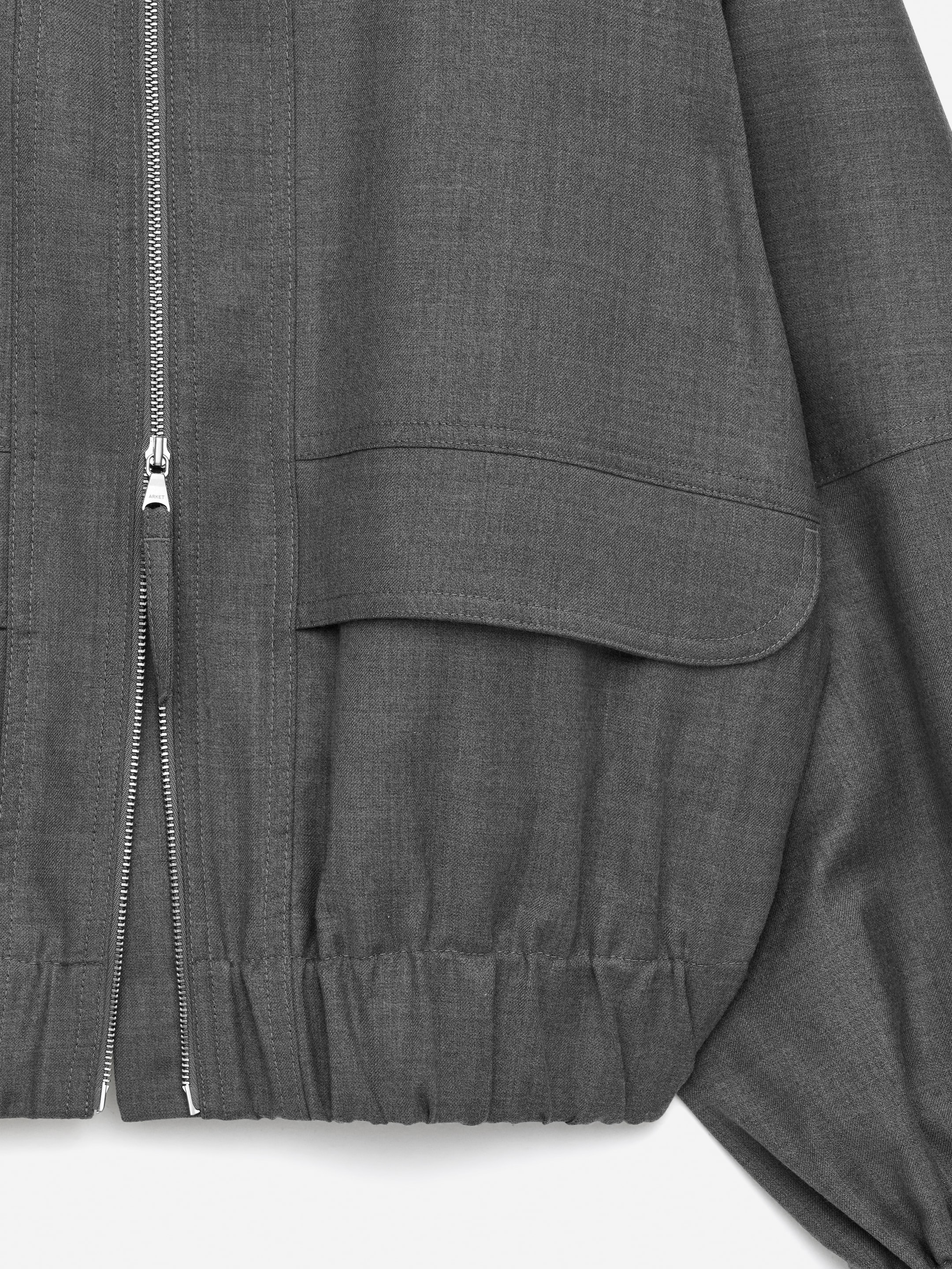Chaqueta en mezcla de lana - Gris oscuro - Corte holgado - Women - StillMedia/DescriptiveDetail - 1