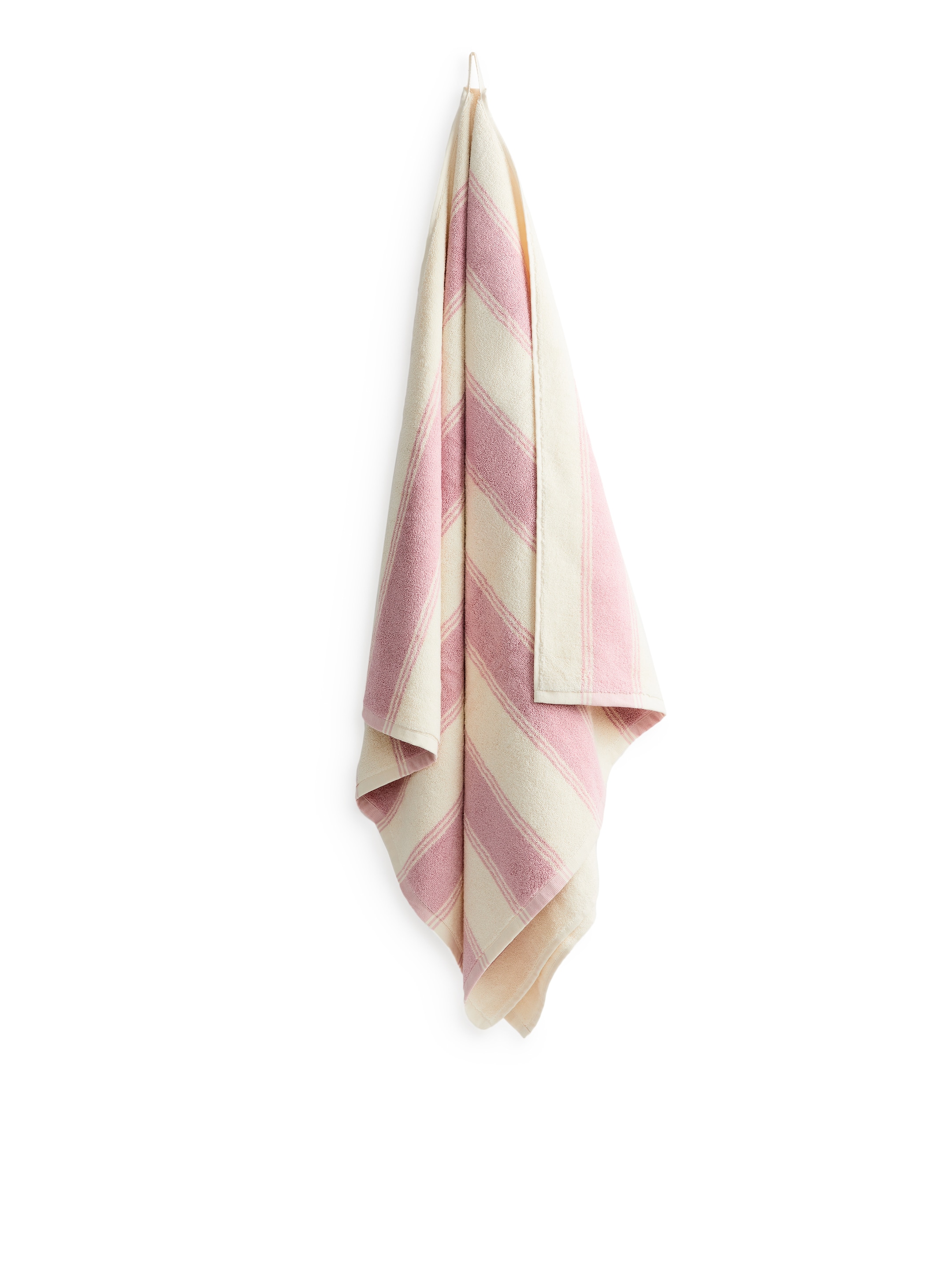 Visa större bild: Badhandduk 80 x 165 cm - Rosa/off-white - Home All | H&M SE 1