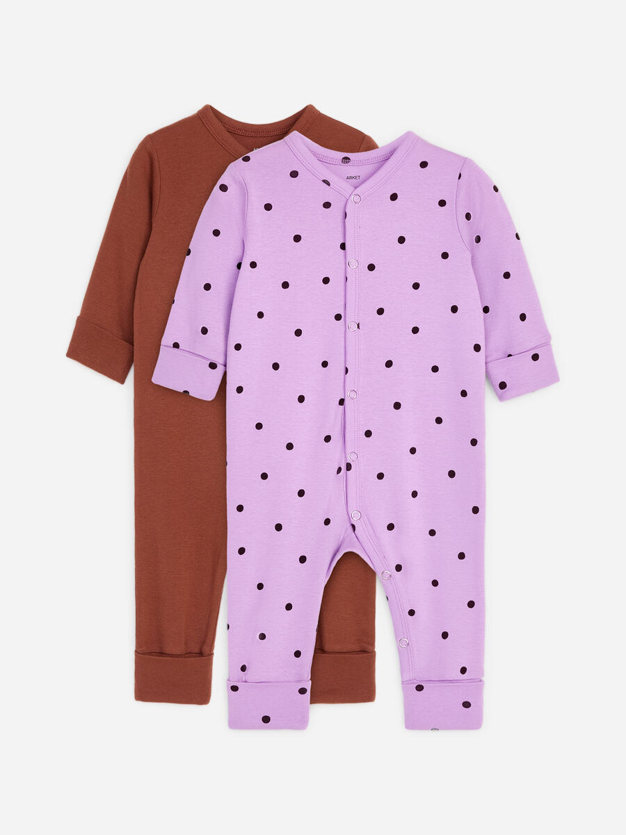 ARKET Kids   All-In-One Pyjama Set Of 2 Purple,  size 62/68